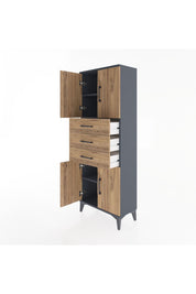 Arges Dolap 3 Raflı 3 Çekmeceli 4 Kapaklı 60x30x163 - S20M103V6A