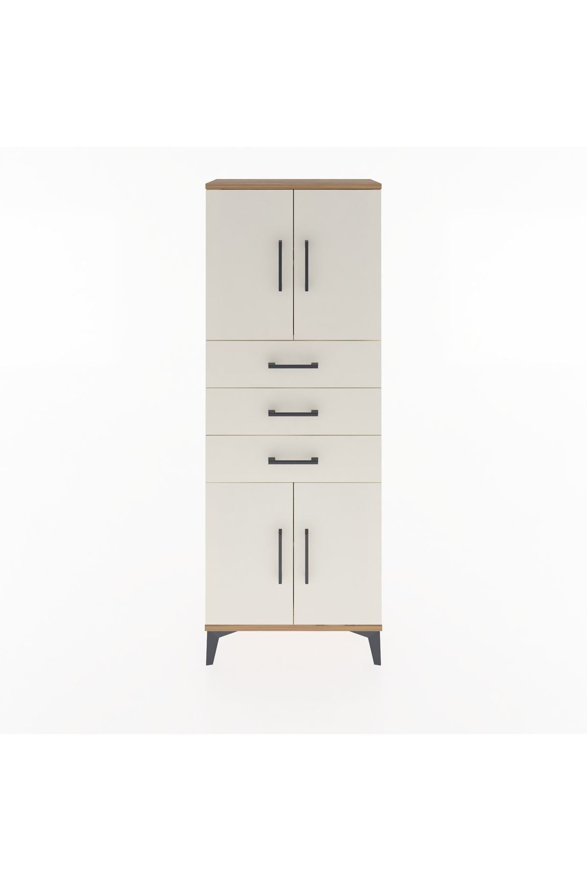 Arges Dolap 3 Raflı 3 Çekmeceli 4 Kapaklı 60x30x163 - S20M103V7A