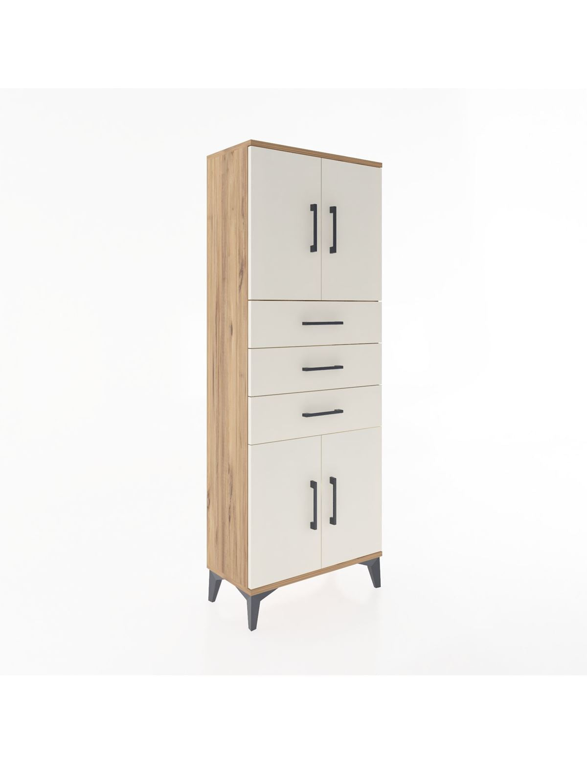 Arges Dolap 3 Raflı 3 Çekmeceli 4 Kapaklı 60x30x163 - S20M103V7A