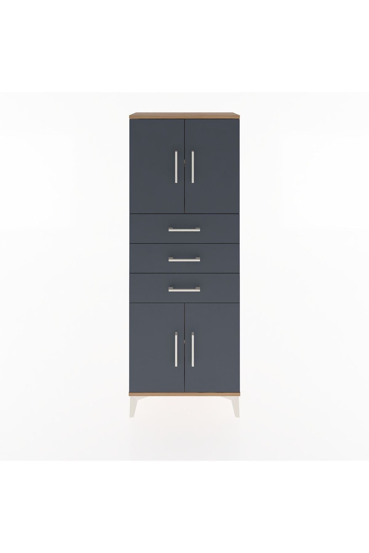 Arges Dolap 3 Raflı 3 Çekmeceli 4 Kapaklı 60x30x163 - S20M103V8A