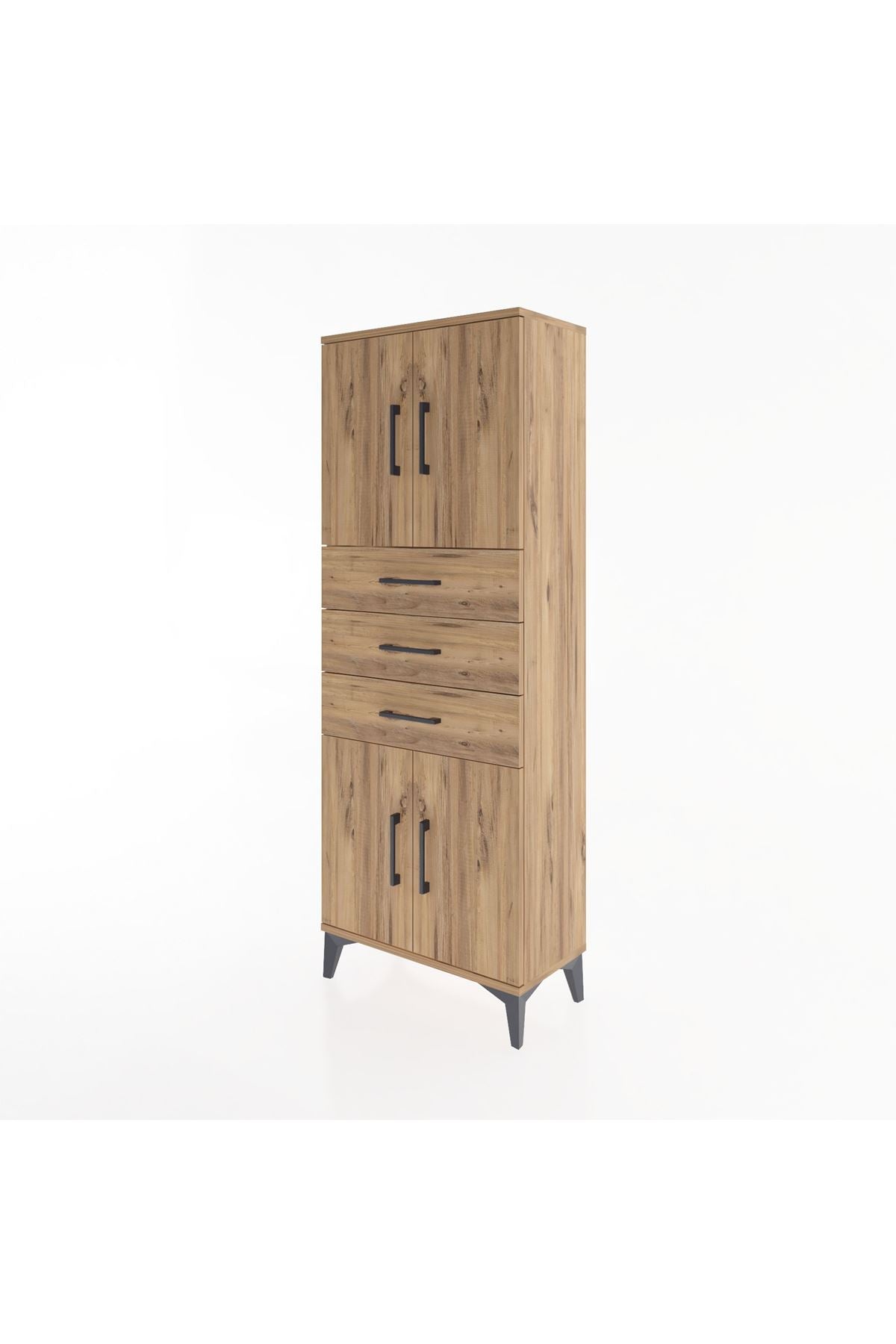 Arges Dolap 3 Raflı 3 Çekmeceli 4 Kapaklı 60x30x163 - S20M103V9A