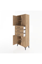 Arges Dolap 3 Raflı 3 Çekmeceli 4 Kapaklı 60x30x163 - S20M103V9A