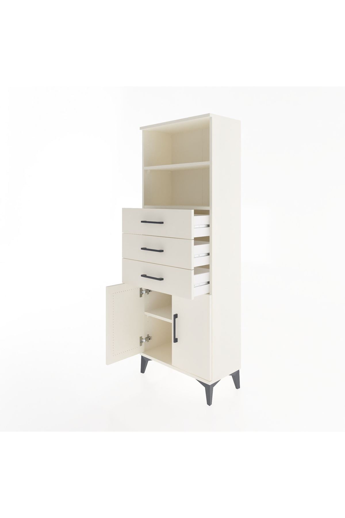 Arges Dolap 3 Raflı 3 Çekmeceli 2 Kapaklı 60x30x163 - S20M104V1A
