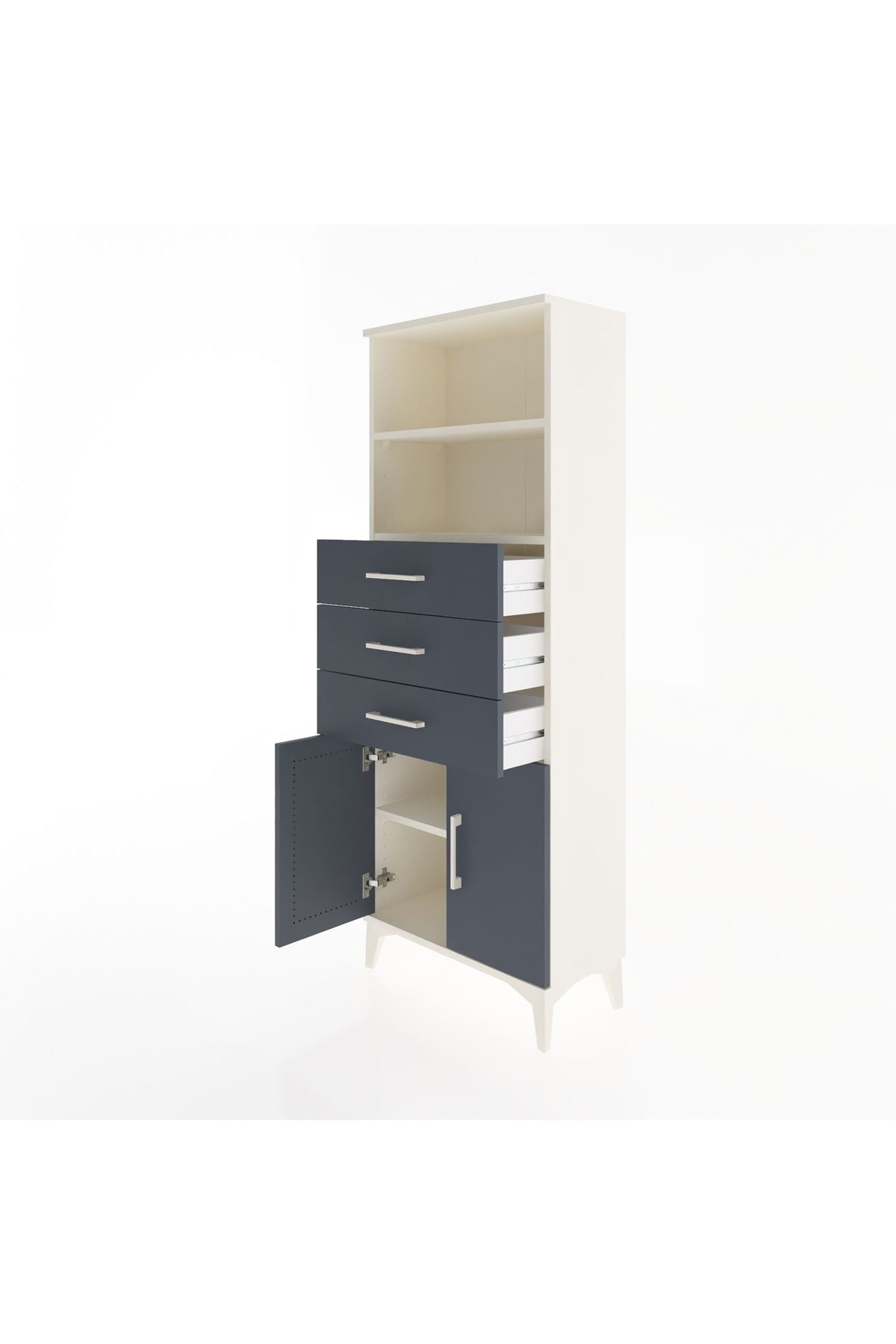 Arges Dolap 3 Raflı 3 Çekmeceli 2 Kapaklı 60x30x163 - S20M104V2A