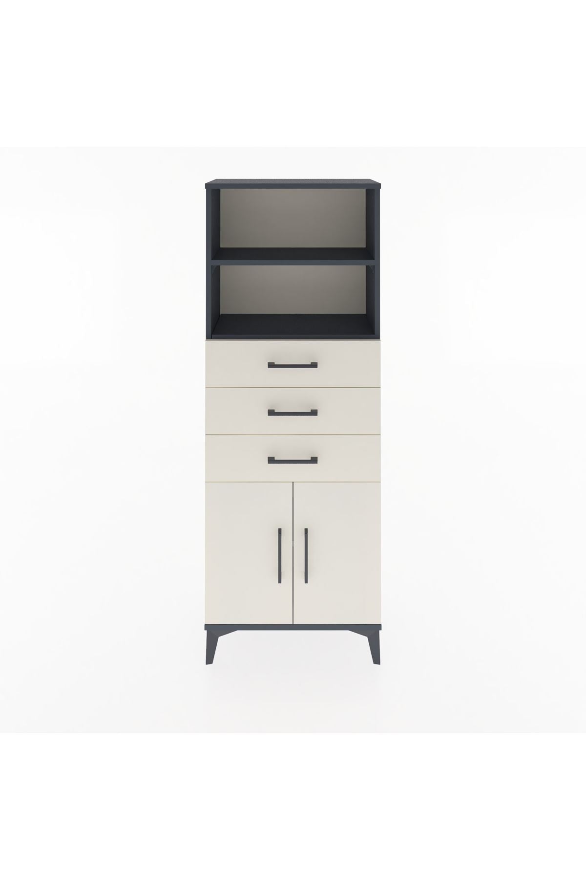 Arges Dolap 3 Raflı 3 Çekmeceli 2 Kapaklı 60x30x163 - S20M104V4A