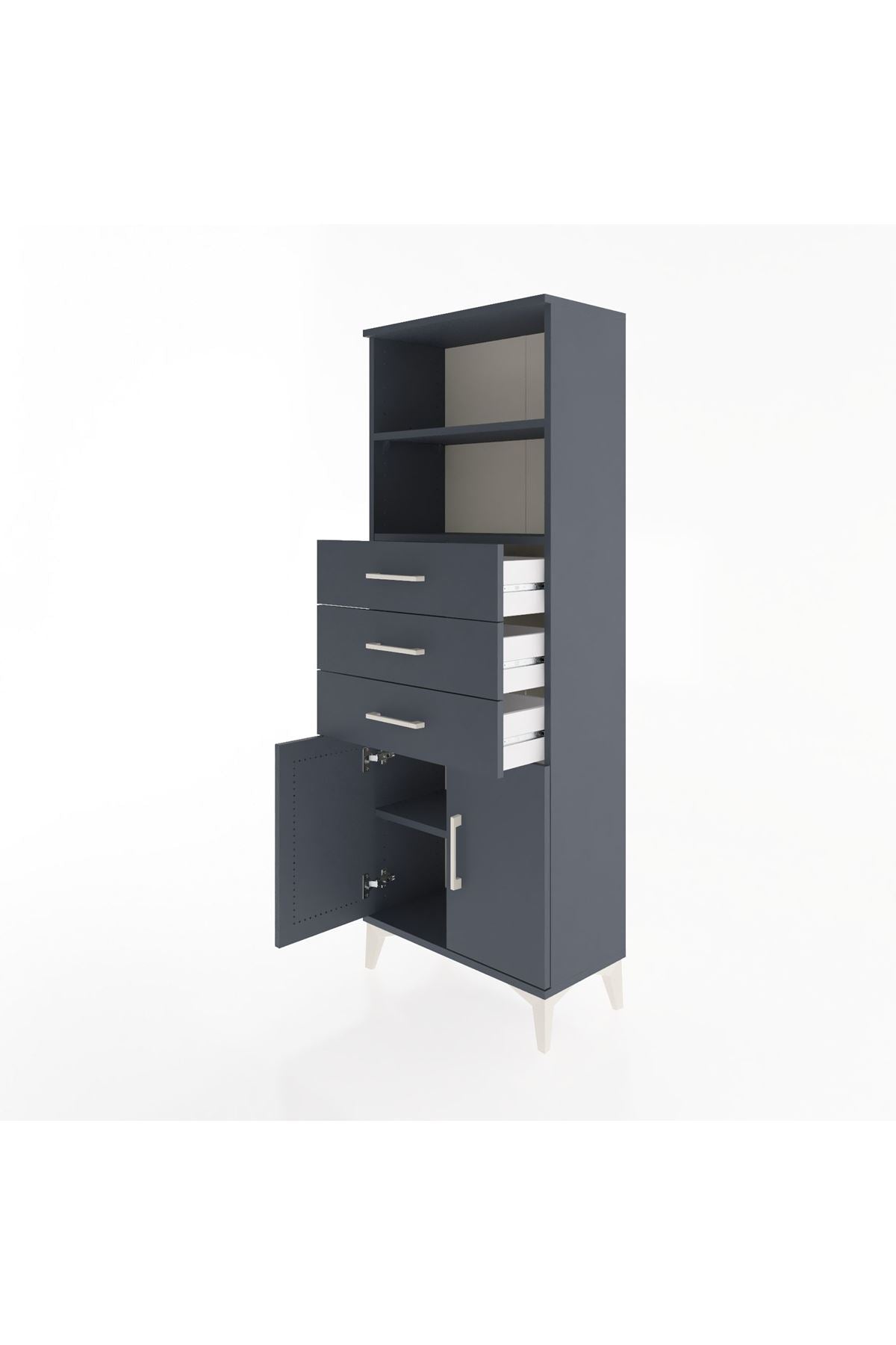 Arges Dolap 3 Raflı 3 Çekmeceli 2 Kapaklı 60x30x163 - S20M104V5A