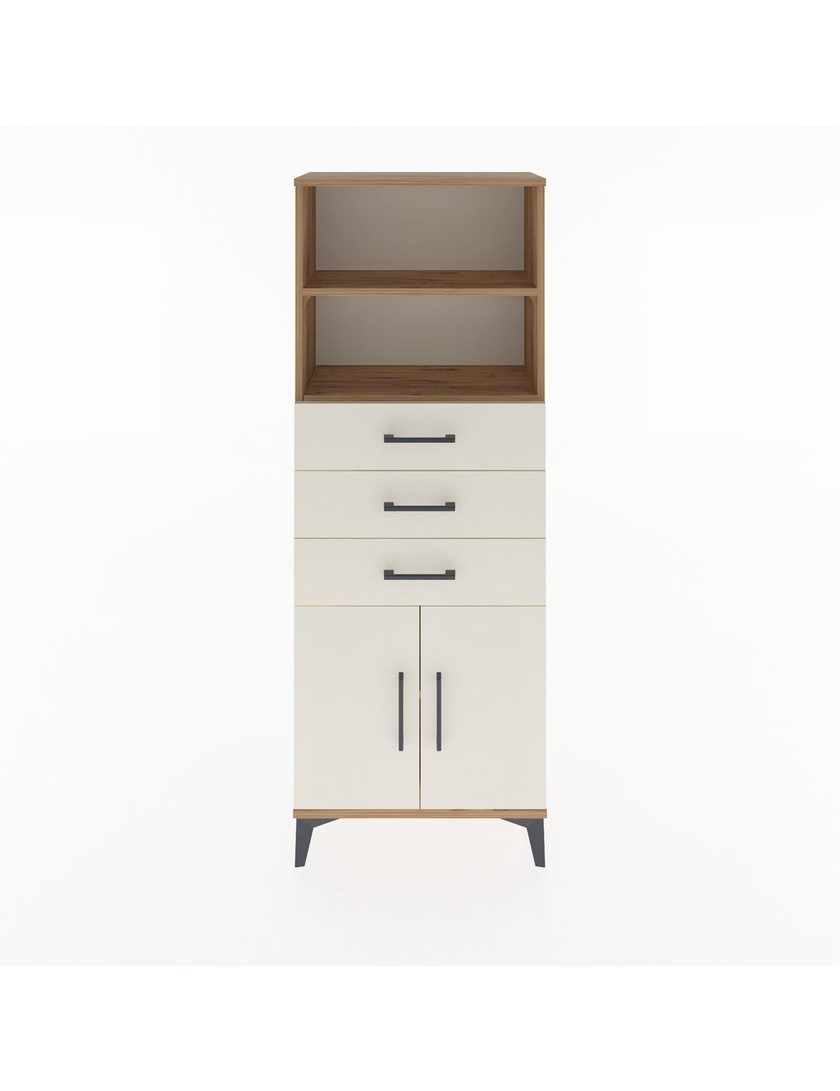 Arges Dolap 3 Raflı 3 Çekmeceli 2 Kapaklı 60x30x163 - S20M104V7A