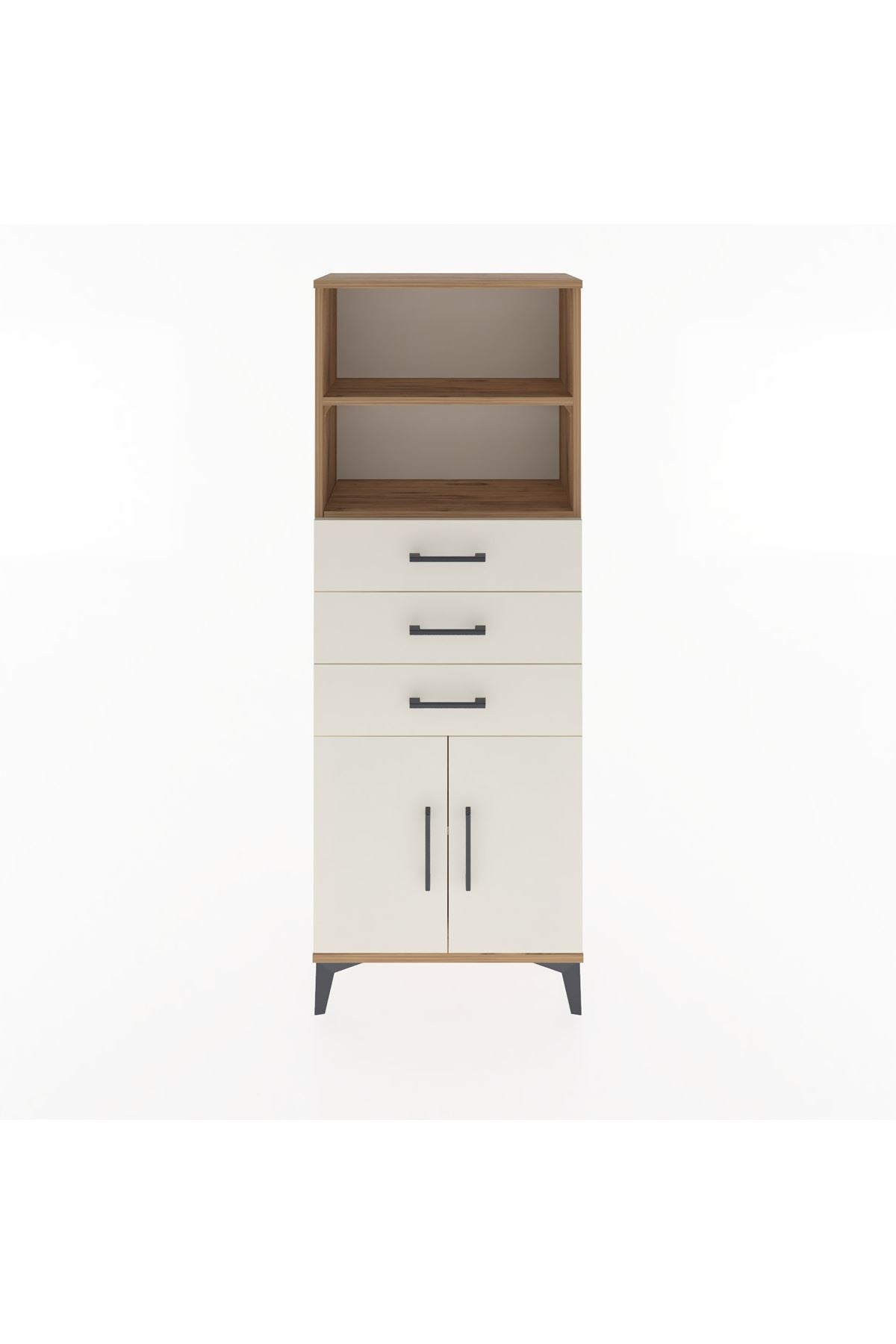 Arges Dolap 3 Raflı 3 Çekmeceli 2 Kapaklı 60x30x163 - S20M104V7A