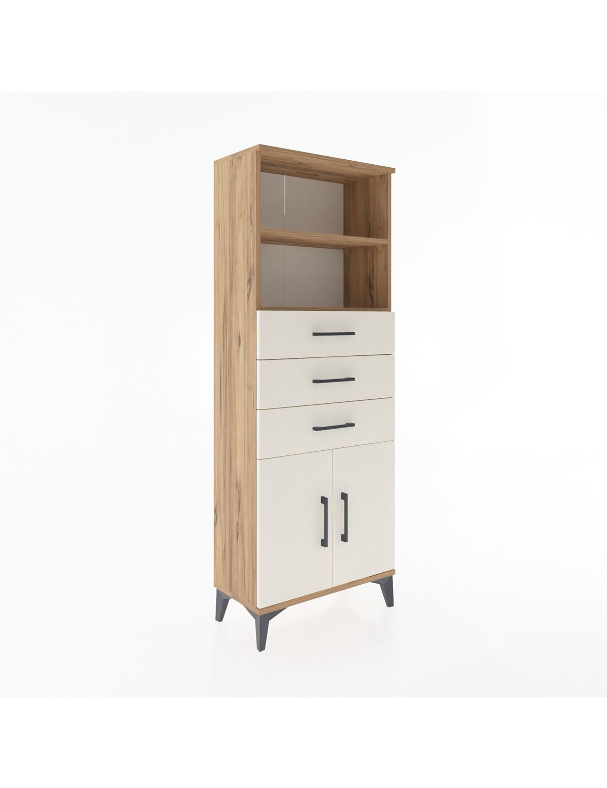 Arges Dolap 3 Raflı 3 Çekmeceli 2 Kapaklı 60x30x163 - S20M104V7A