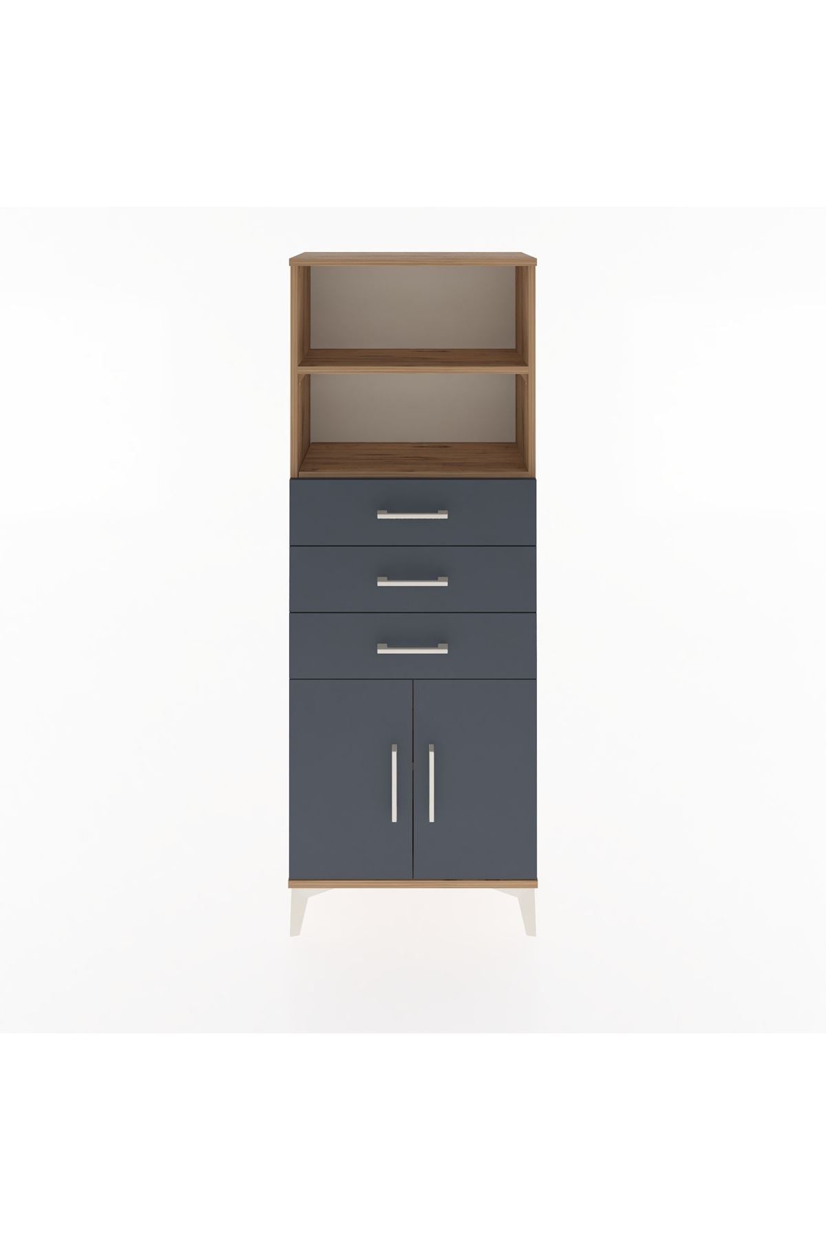 Arges Dolap 3 Raflı 3 Çekmeceli 2 Kapaklı 60x30x163 - S20M104V8A