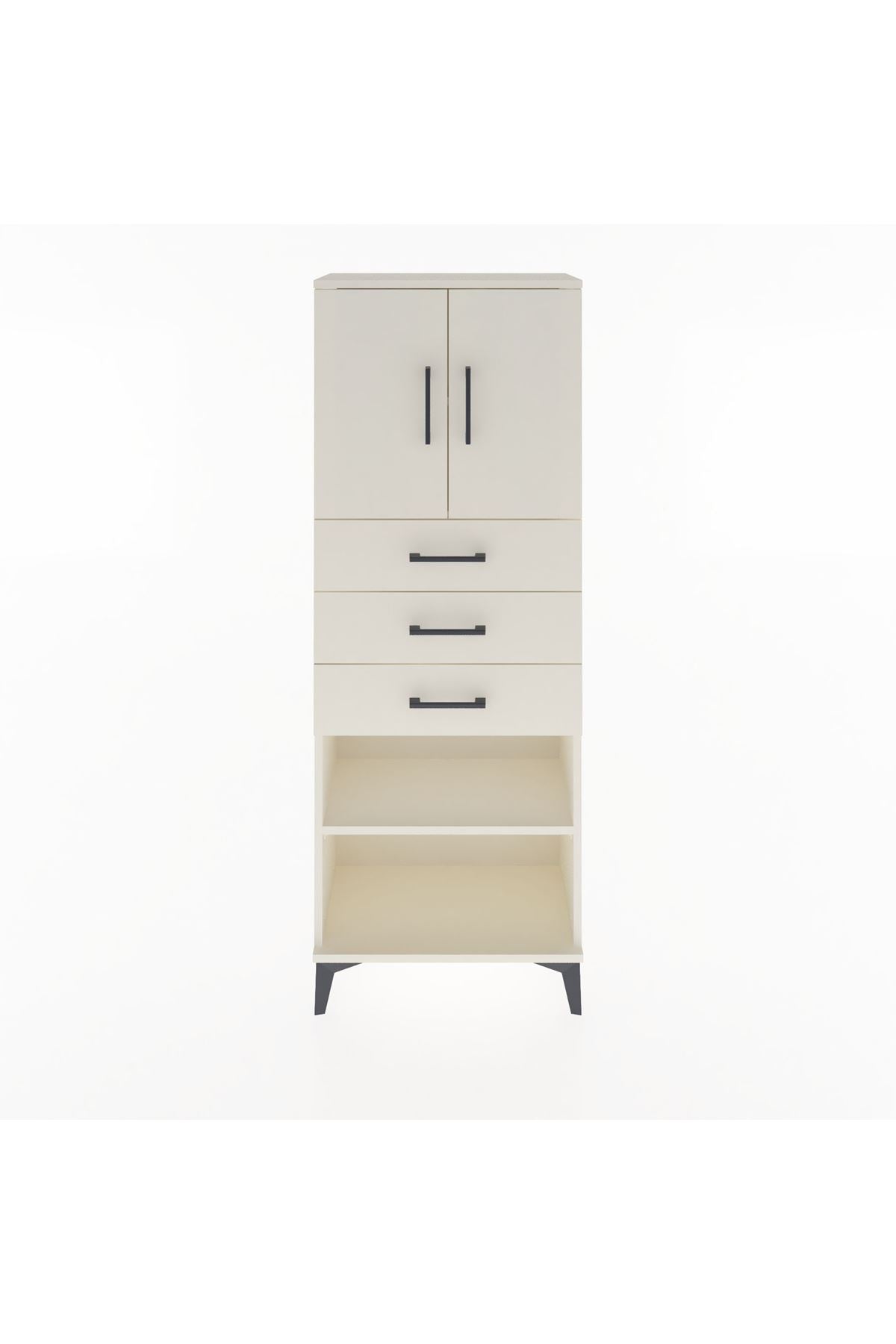 Arges Dolap 3 Raflı 3 Çekmeceli 2 Kapaklı 60x30x163 - S20M105V1A