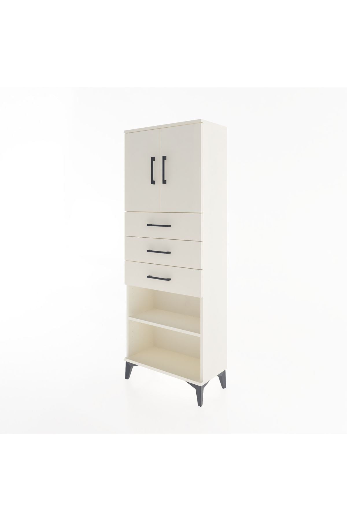 Arges Dolap 3 Raflı 3 Çekmeceli 2 Kapaklı 60x30x163 - S20M105V1A