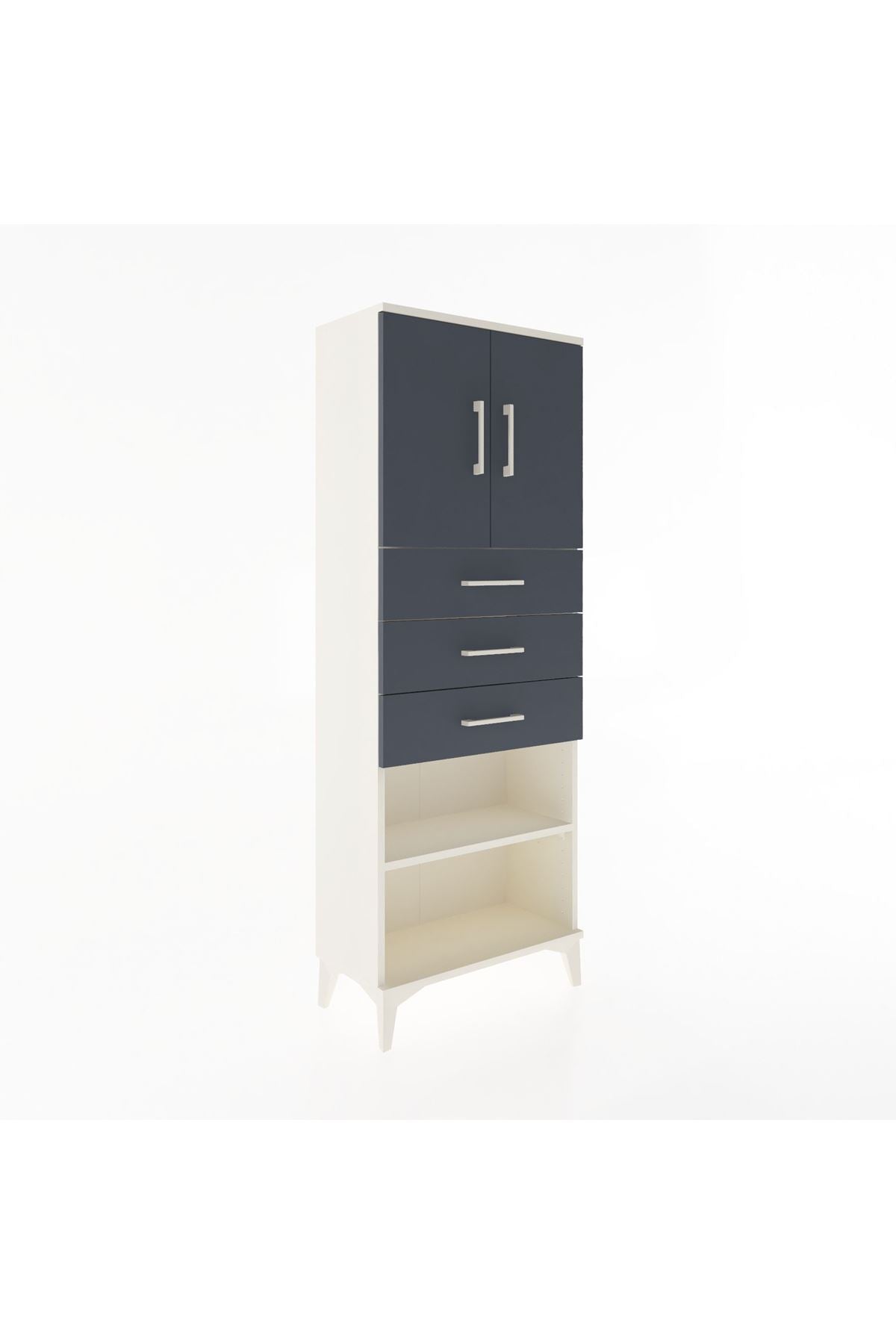 Arges Dolap 3 Raflı 3 Çekmeceli 2 Kapaklı 60x30x163 - S20M105V2A