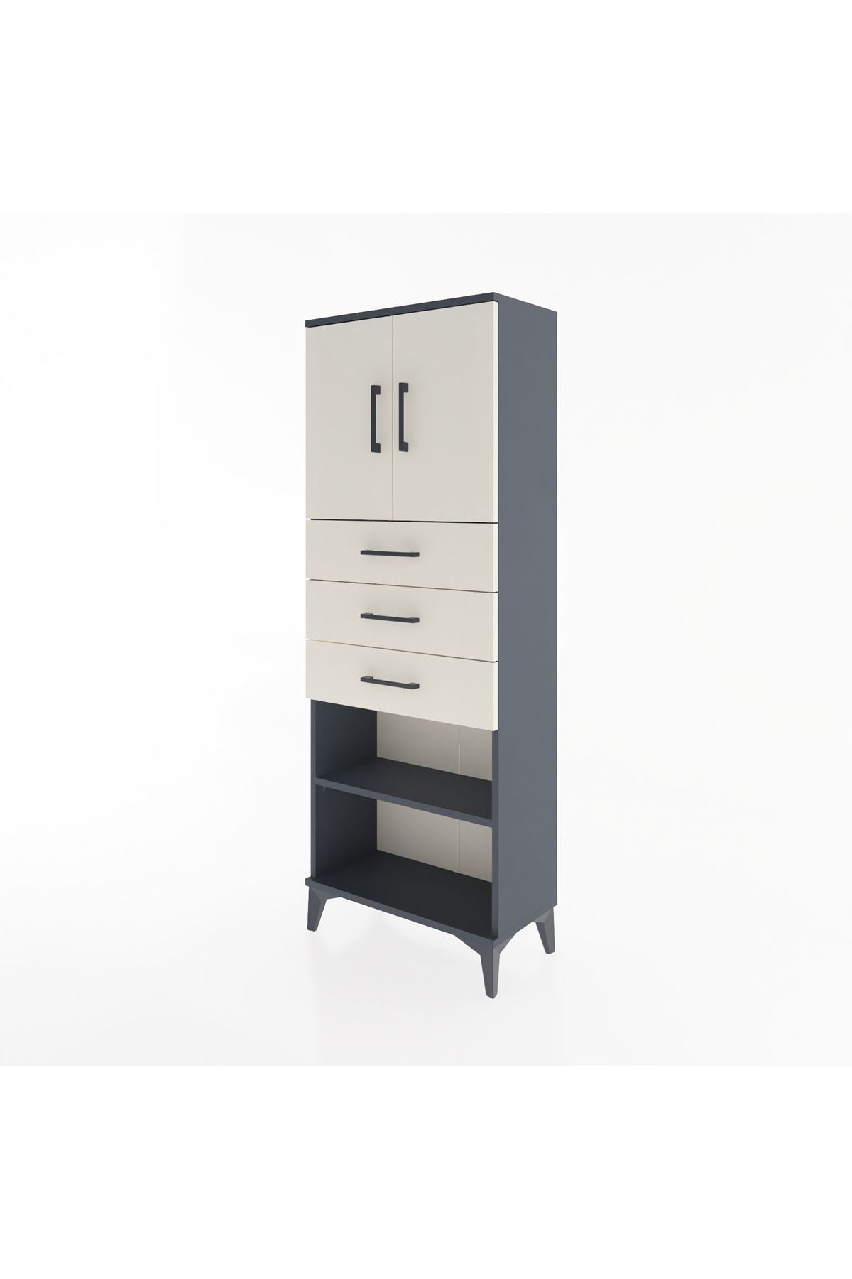 Arges Dolap 3 Raflı 3 Çekmeceli 2 Kapaklı 60x30x163 - S20M105V4A