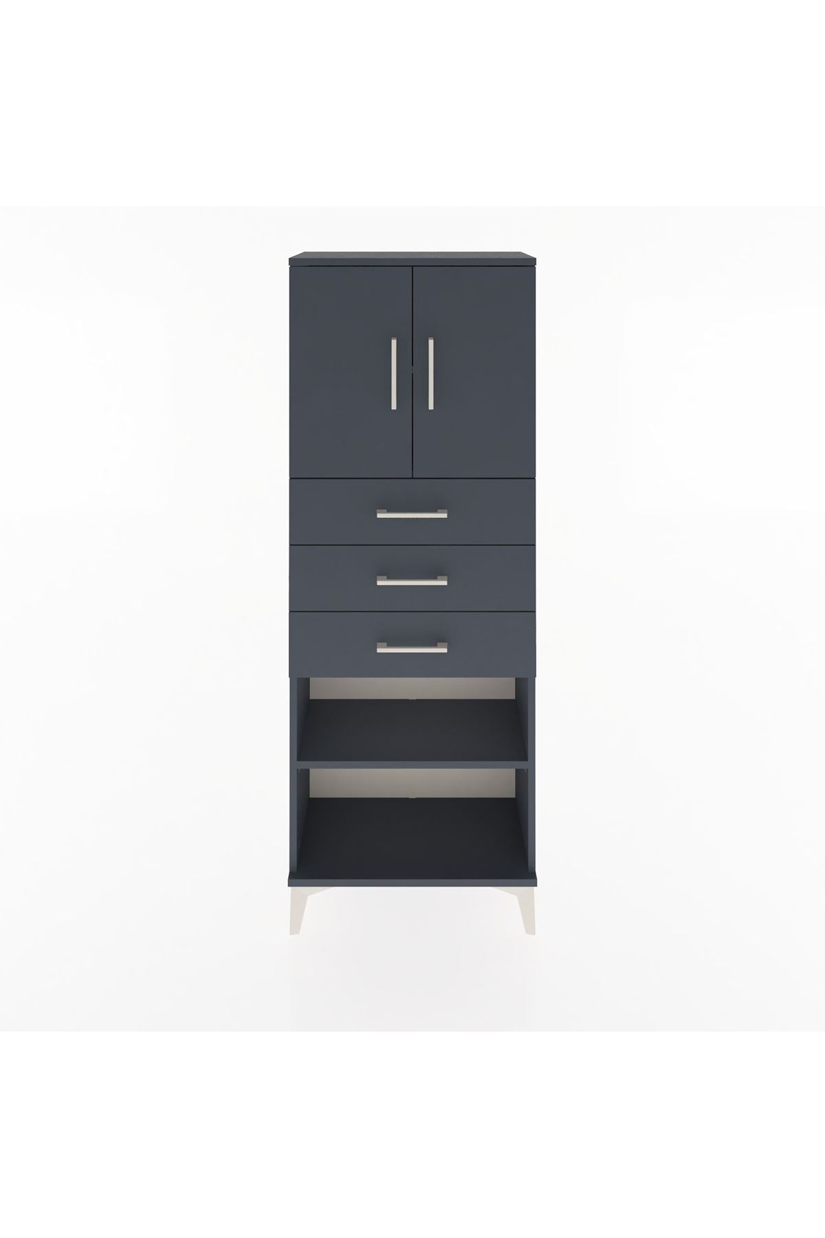 Arges Dolap 3 Raflı 3 Çekmeceli 2 Kapaklı 60x30x163 - S20M105V5A