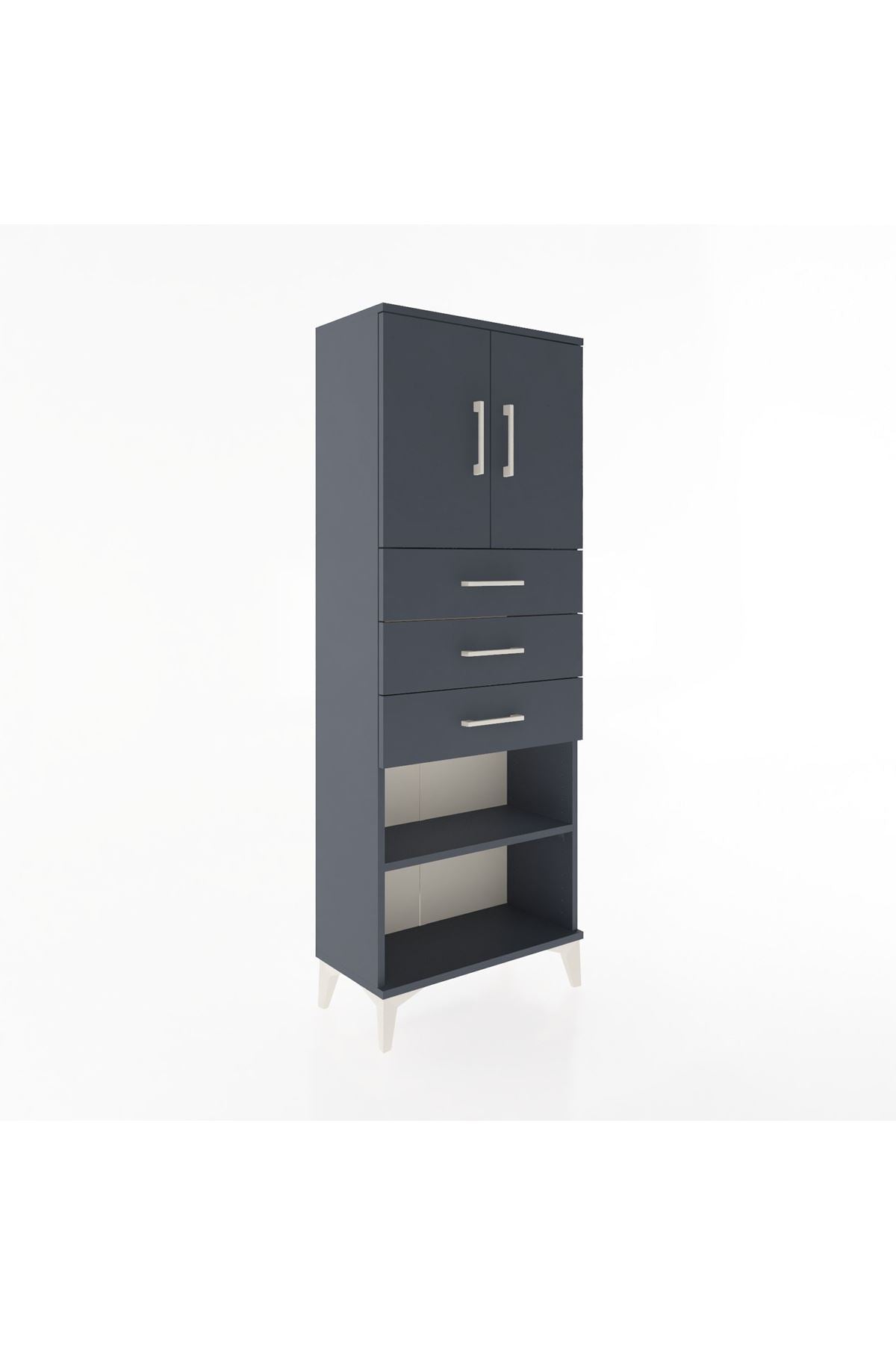 Arges Dolap 3 Raflı 3 Çekmeceli 2 Kapaklı 60x30x163 - S20M105V5A