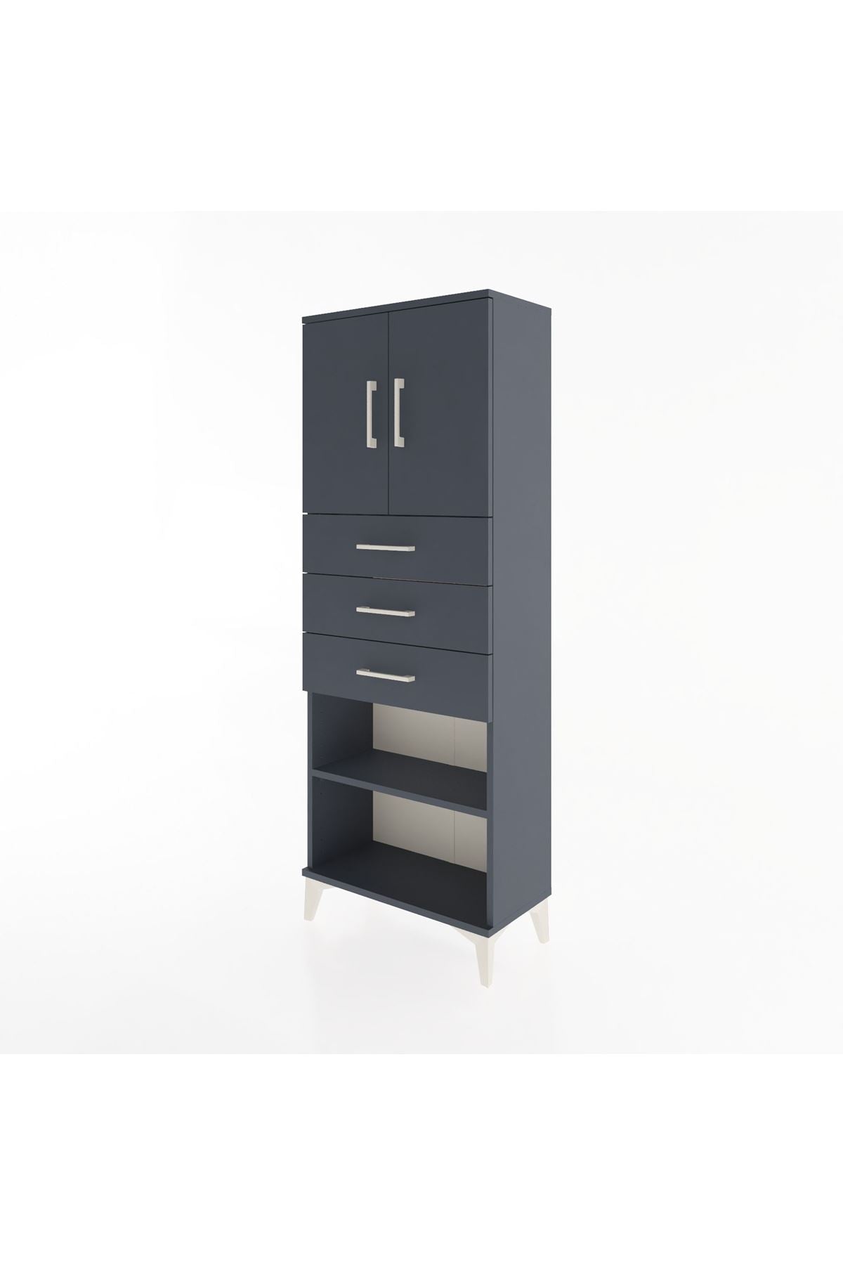 Arges Dolap 3 Raflı 3 Çekmeceli 2 Kapaklı 60x30x163 - S20M105V5A