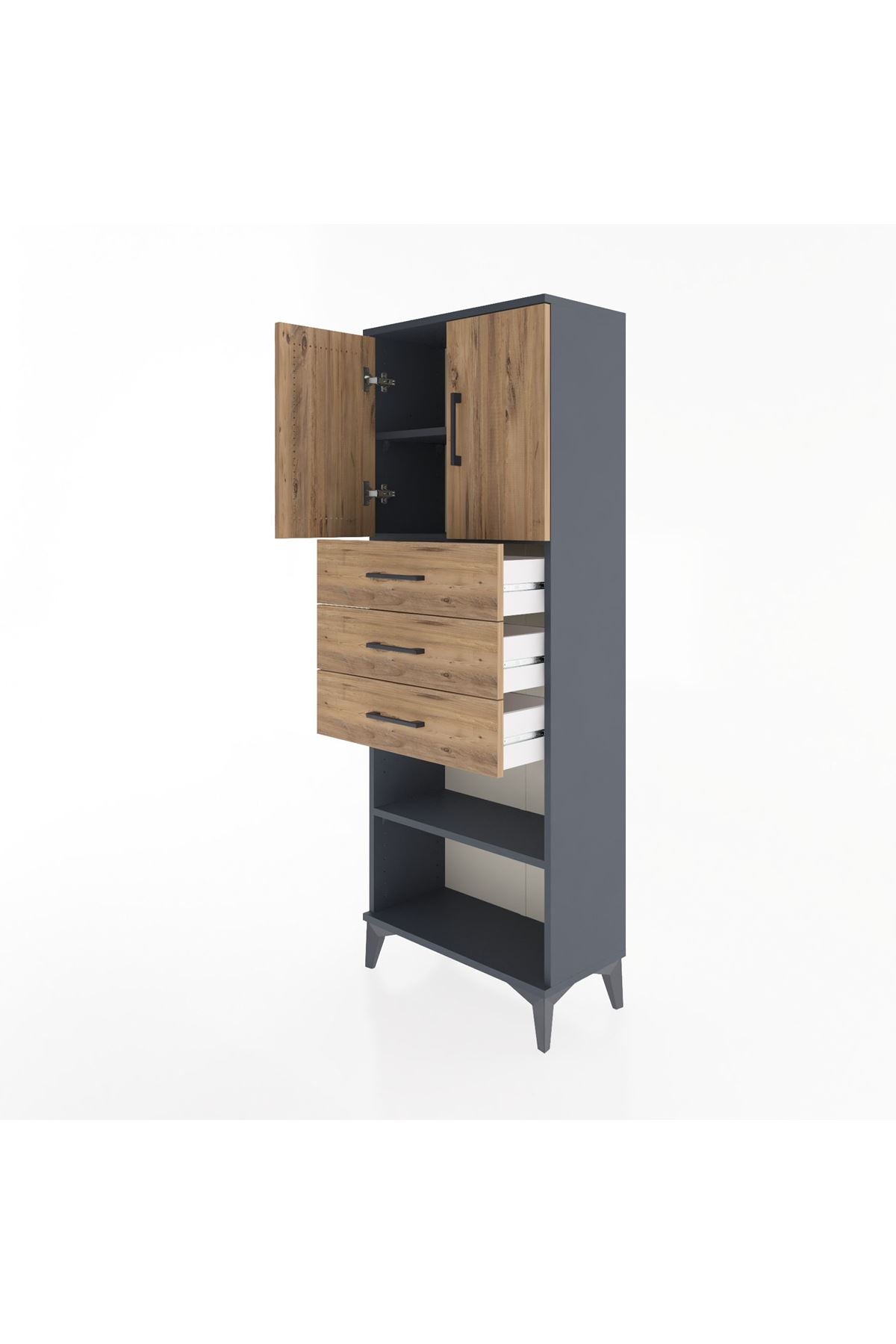 Arges Dolap 3 Raflı 3 Çekmeceli 2 Kapaklı 60x30x163 - S20M105V6A