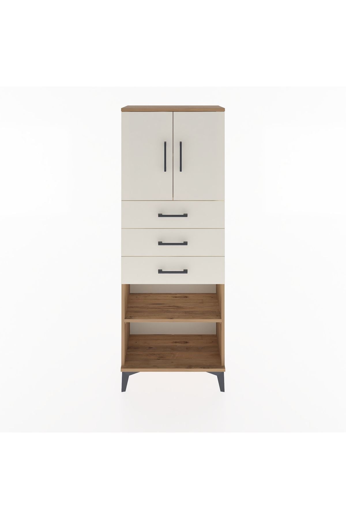 Arges Dolap 3 Raflı 3 Çekmeceli 2 Kapaklı 60x30x163 - S20M105V7A