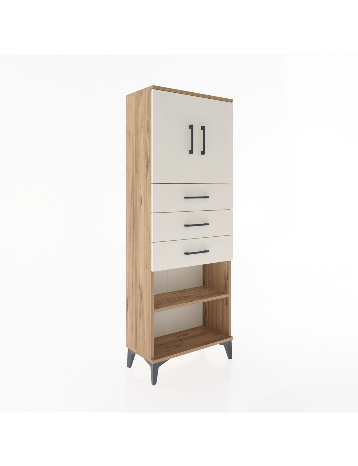 Arges Dolap 3 Raflı 3 Çekmeceli 2 Kapaklı 60x30x163 - S20M105V7A