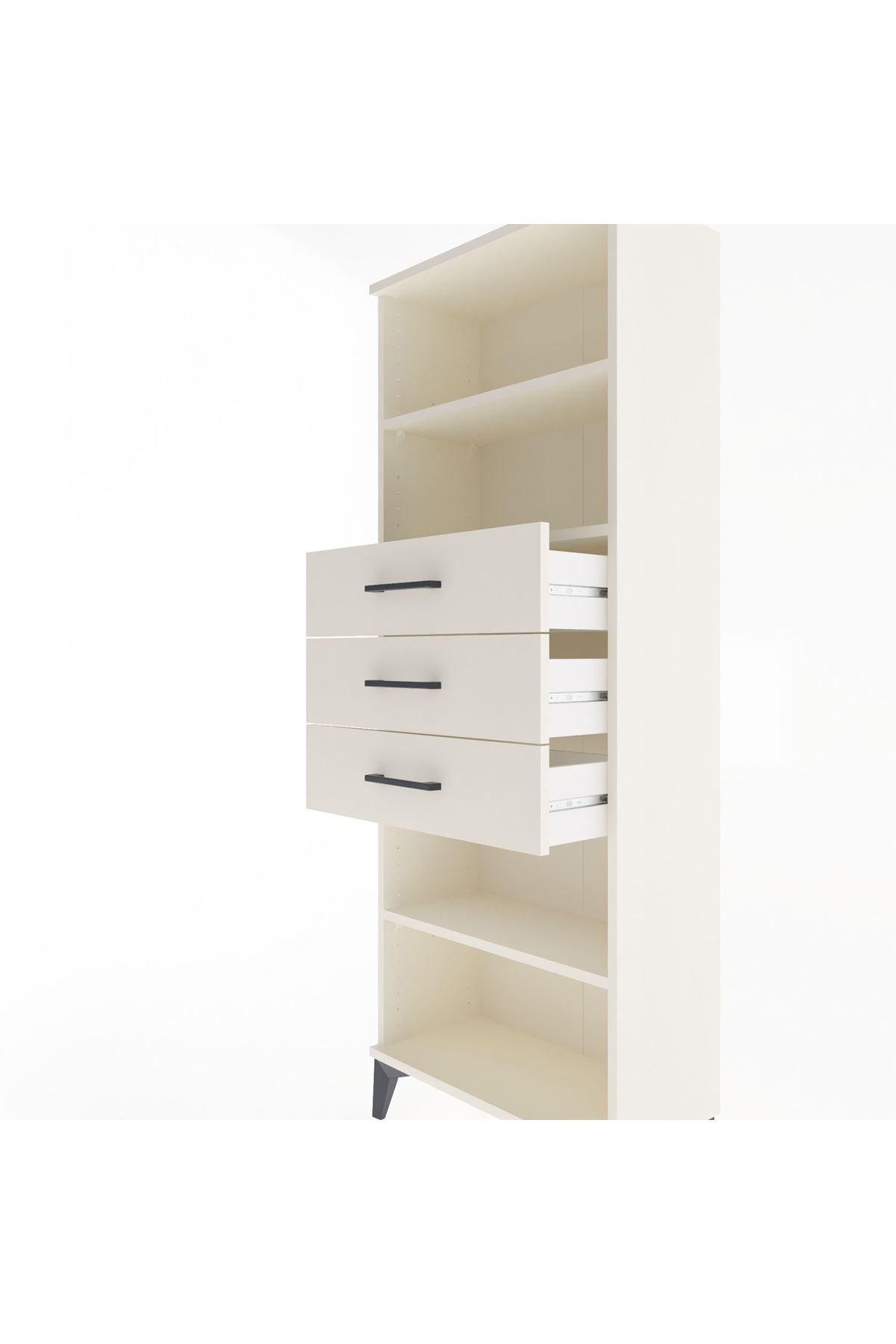 Arges Dolap 3 Raflı 3 Çekmeceli 60x30x163 - S20M106V1A