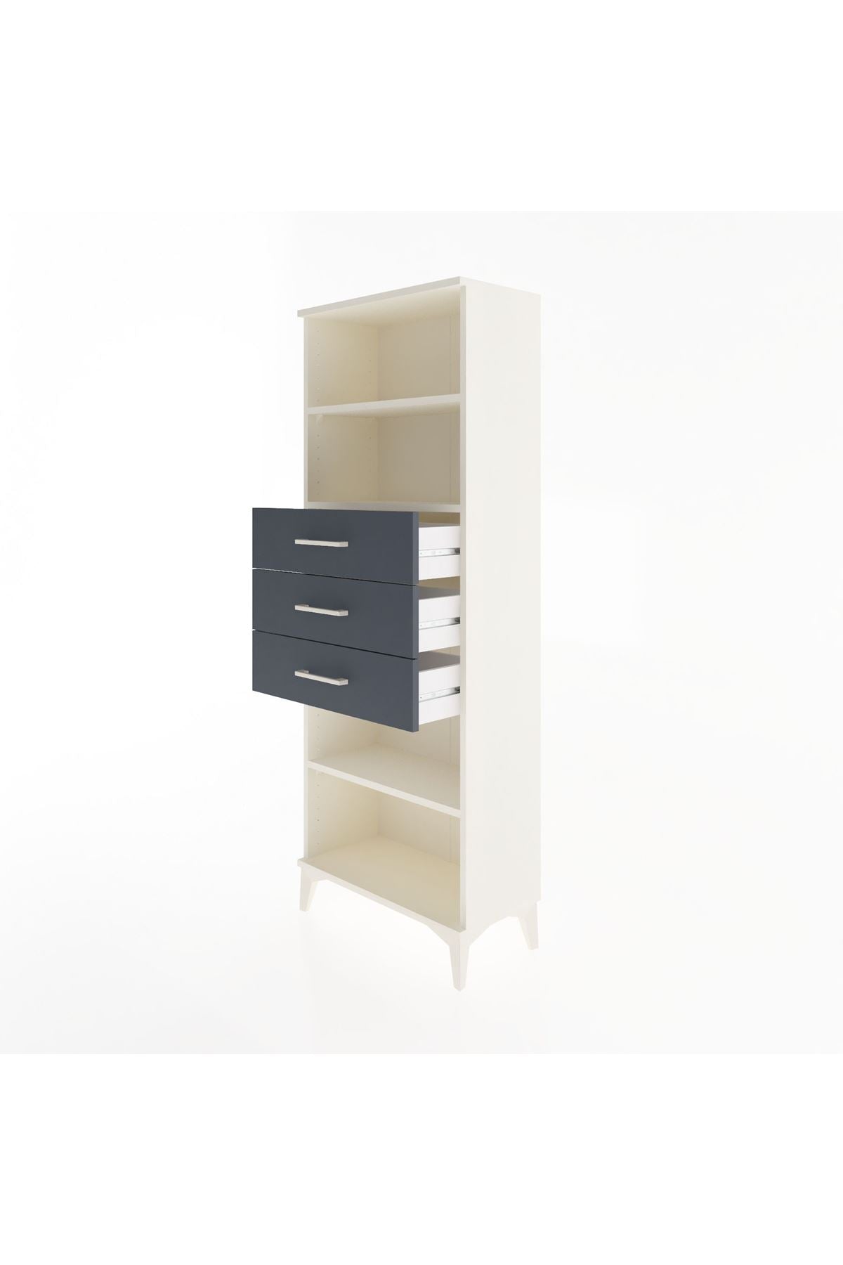 Arges Dolap 3 Raflı 3 Çekmeceli 60x30x163 - S20M106V2A