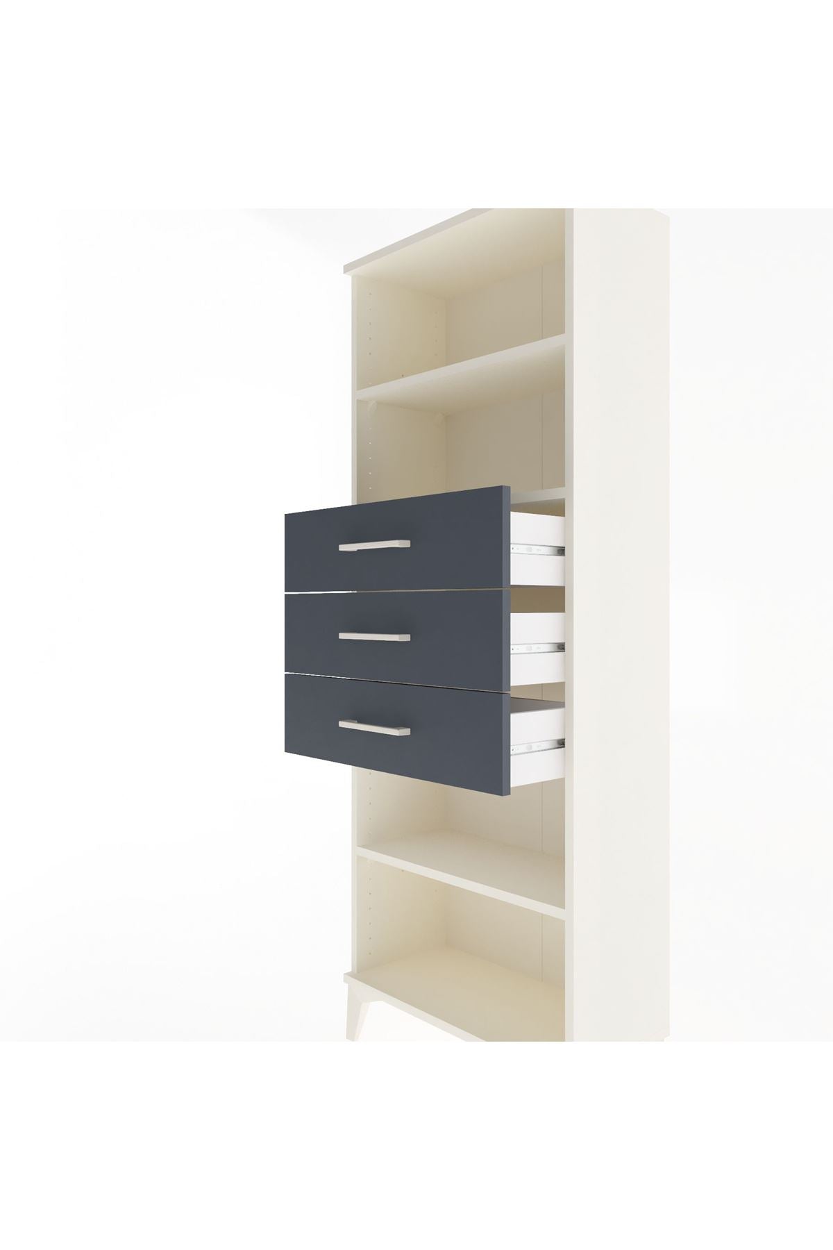 Arges Dolap 3 Raflı 3 Çekmeceli 60x30x163 - S20M106V2A