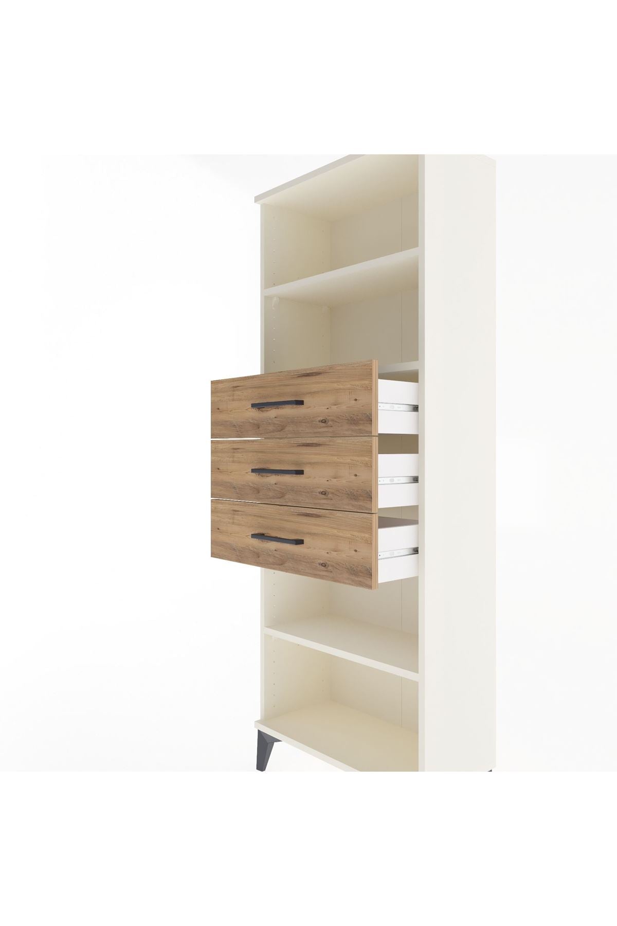 Arges Dolap 3 Raflı 3 Çekmeceli 60x30x163 - S20M106V3A