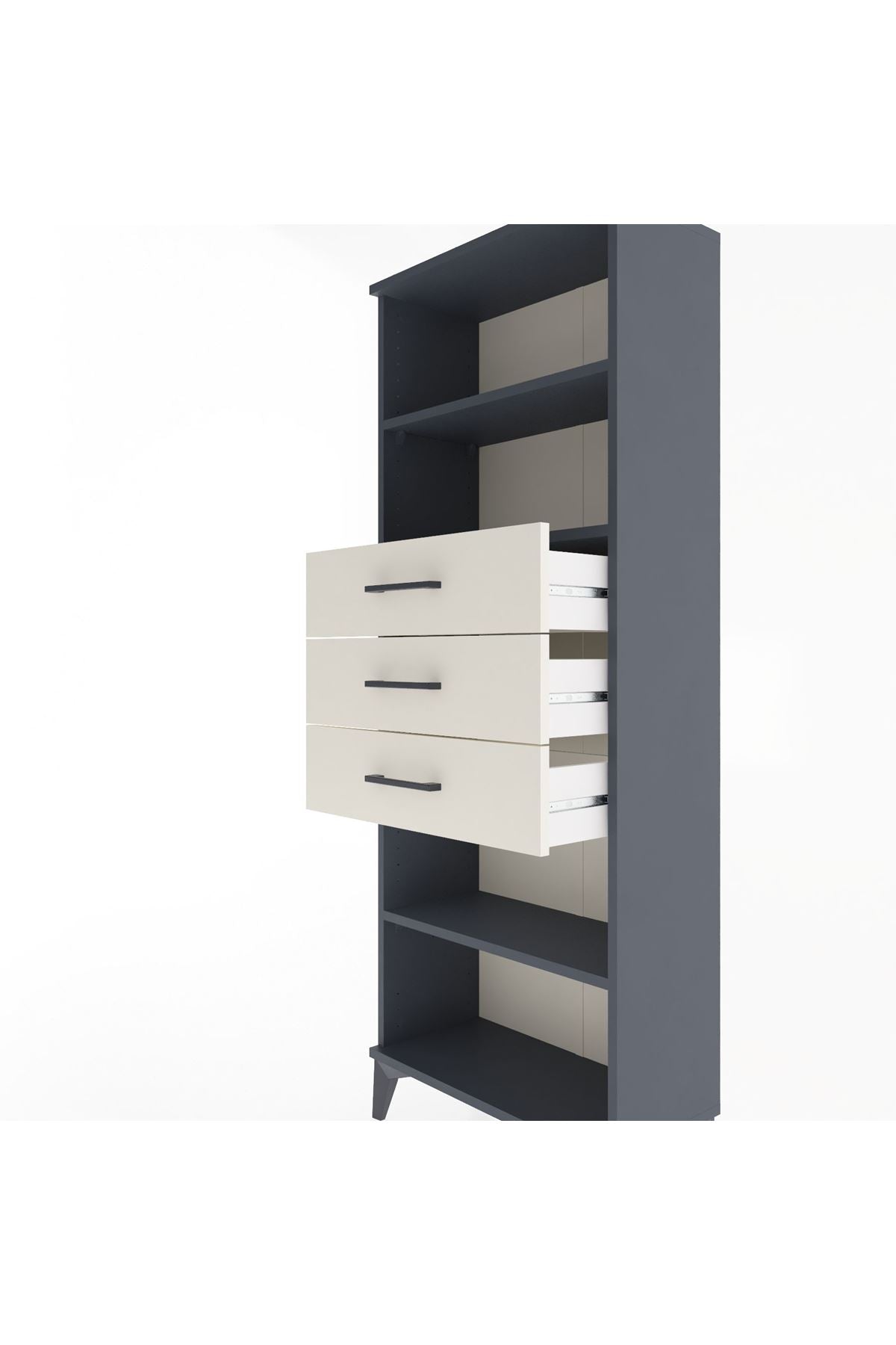 Arges Dolap 3 Raflı 3 Çekmeceli 60x30x163 - S20M106V4A