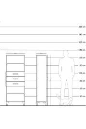 Arges Dolap 3 Raflı 3 Çekmeceli 60x30x163 - S20M106V4A