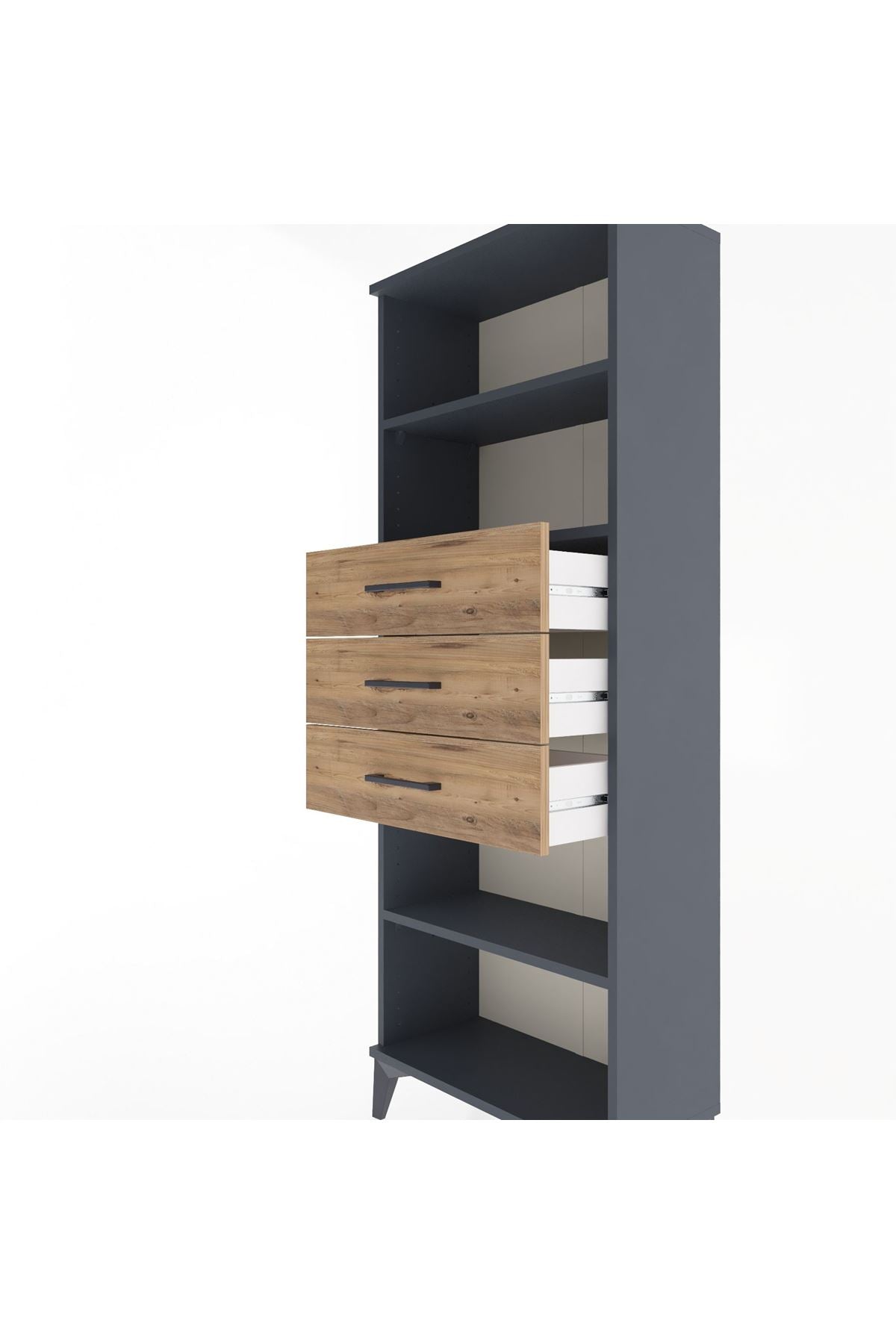 Arges Dolap 3 Raflı 3 Çekmeceli 60x30x163 - S20M106V6A