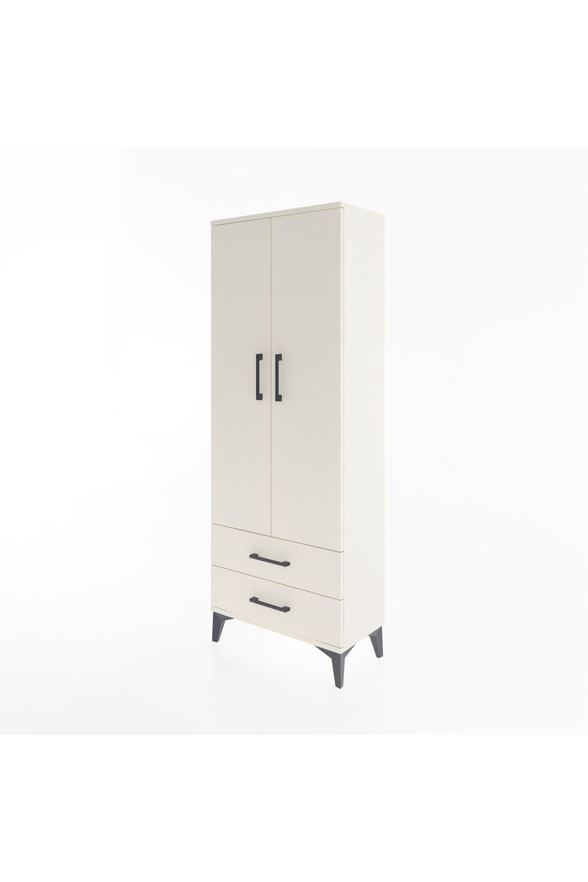 Arges Dolap 4 Raflı 2 Çekmeceli 2 Kapaklı 60x30x163 - S20M107V1A
