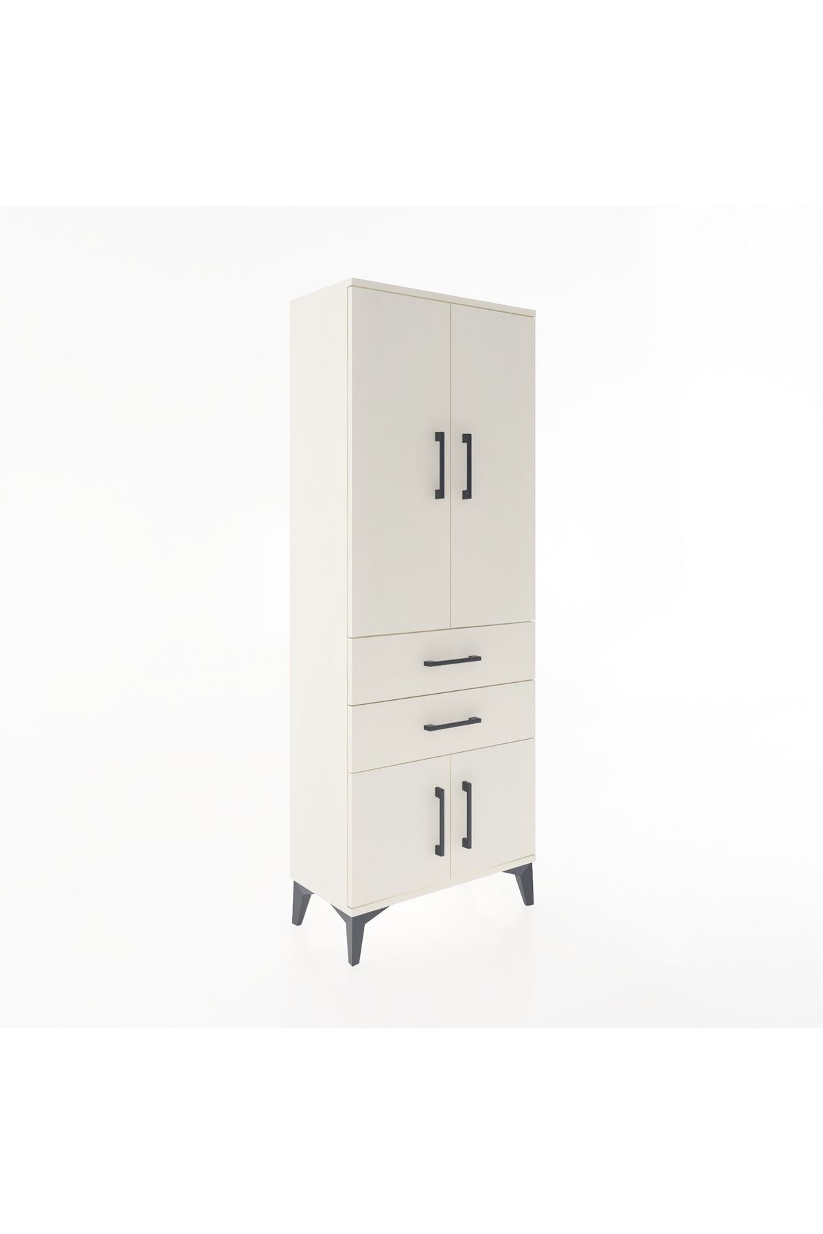 Arges Dolap 3 Raflı 2 Çekmeceli 4 Kapaklı 60x30x163 - S20M109V1A