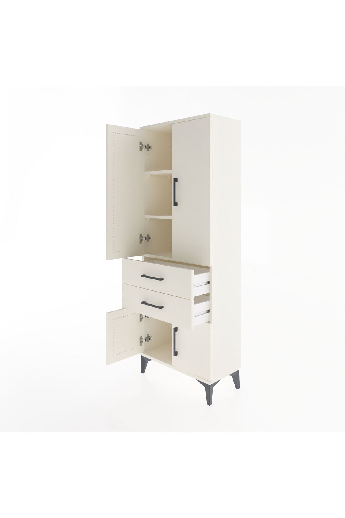 Arges Dolap 3 Raflı 2 Çekmeceli 4 Kapaklı 60x30x163 - S20M109V1A