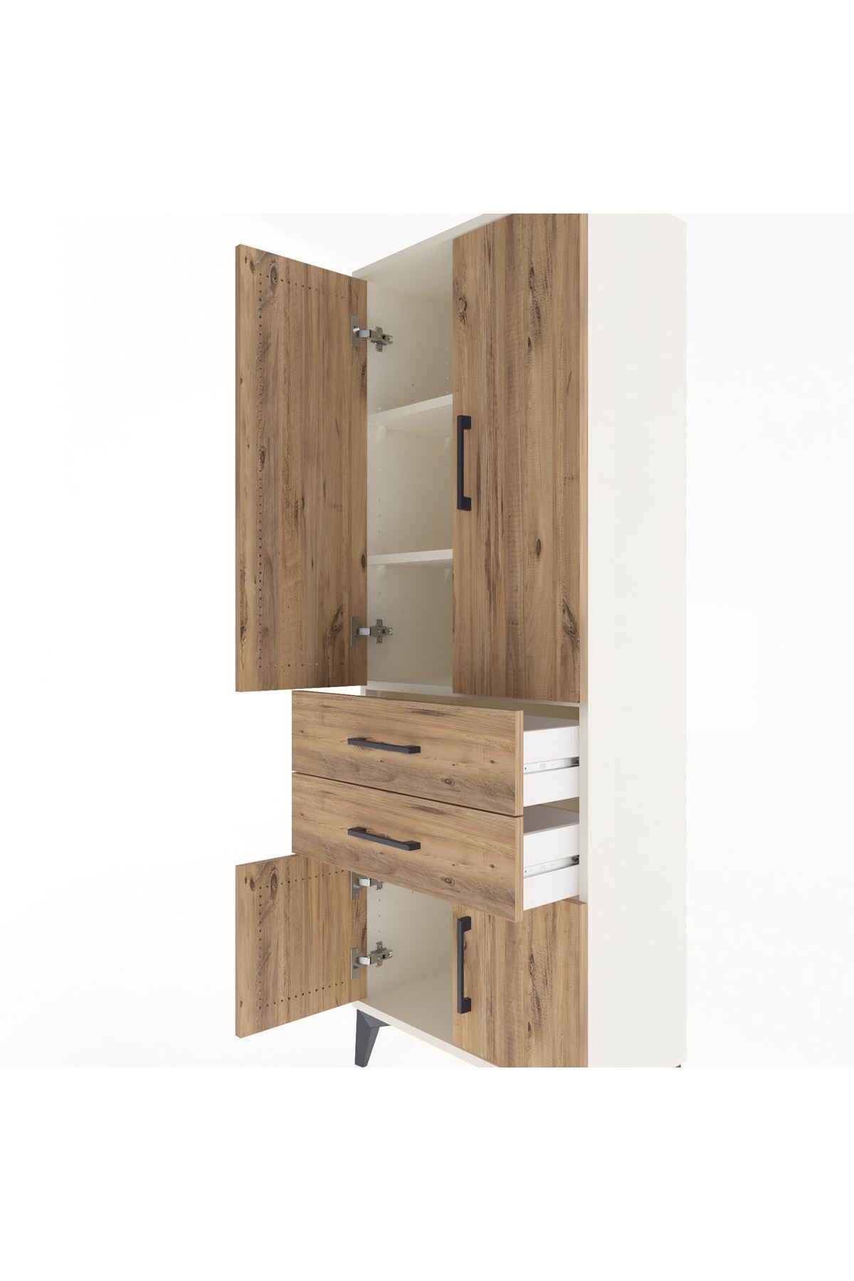 Arges Dolap 3 Raflı 2 Çekmeceli 4 Kapaklı 60x30x163 - S20M109V3A