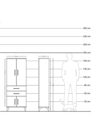 Arges Dolap 3 Raflı 2 Çekmeceli 4 Kapaklı 60x30x163 - S20M109V3A