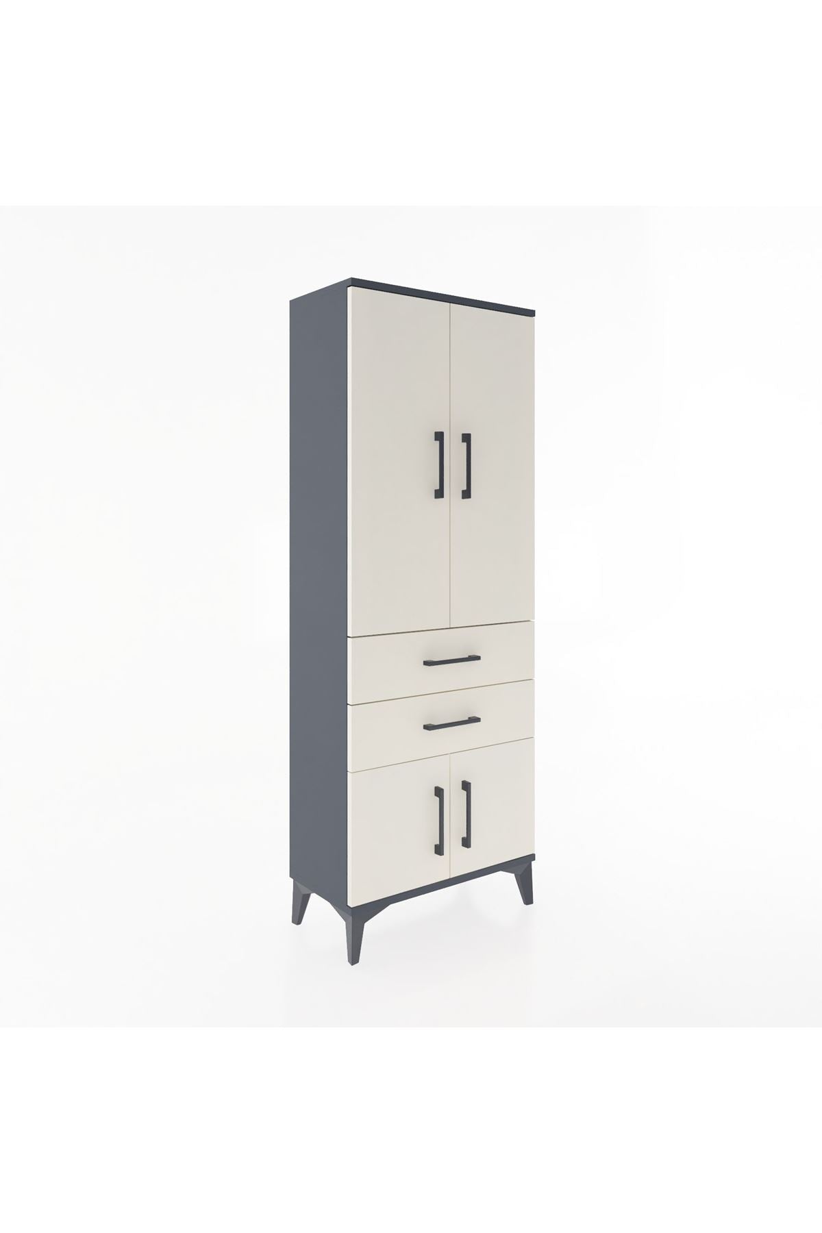 Arges Dolap 3 Raflı 2 Çekmeceli 4 Kapaklı 60x30x163 - S20M109V4A