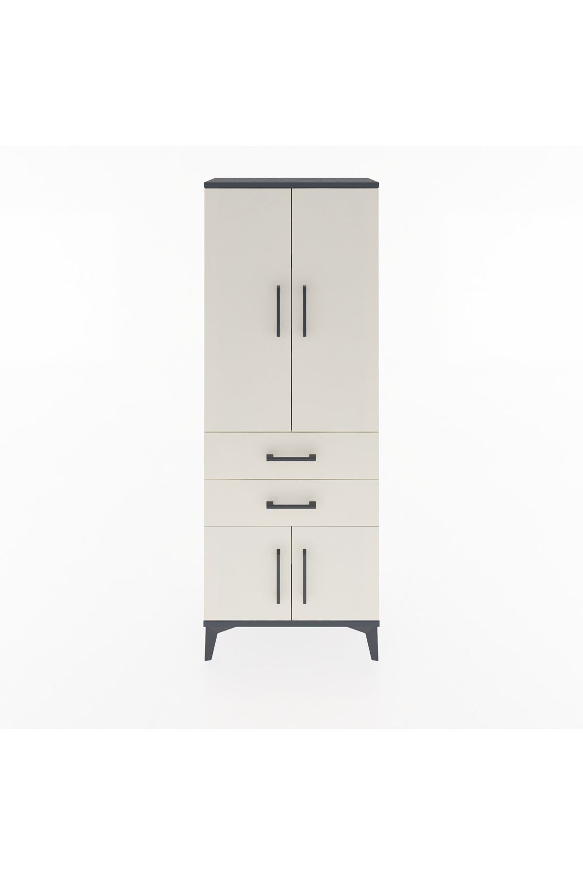 Arges Dolap 3 Raflı 2 Çekmeceli 4 Kapaklı 60x30x163 - S20M109V4A
