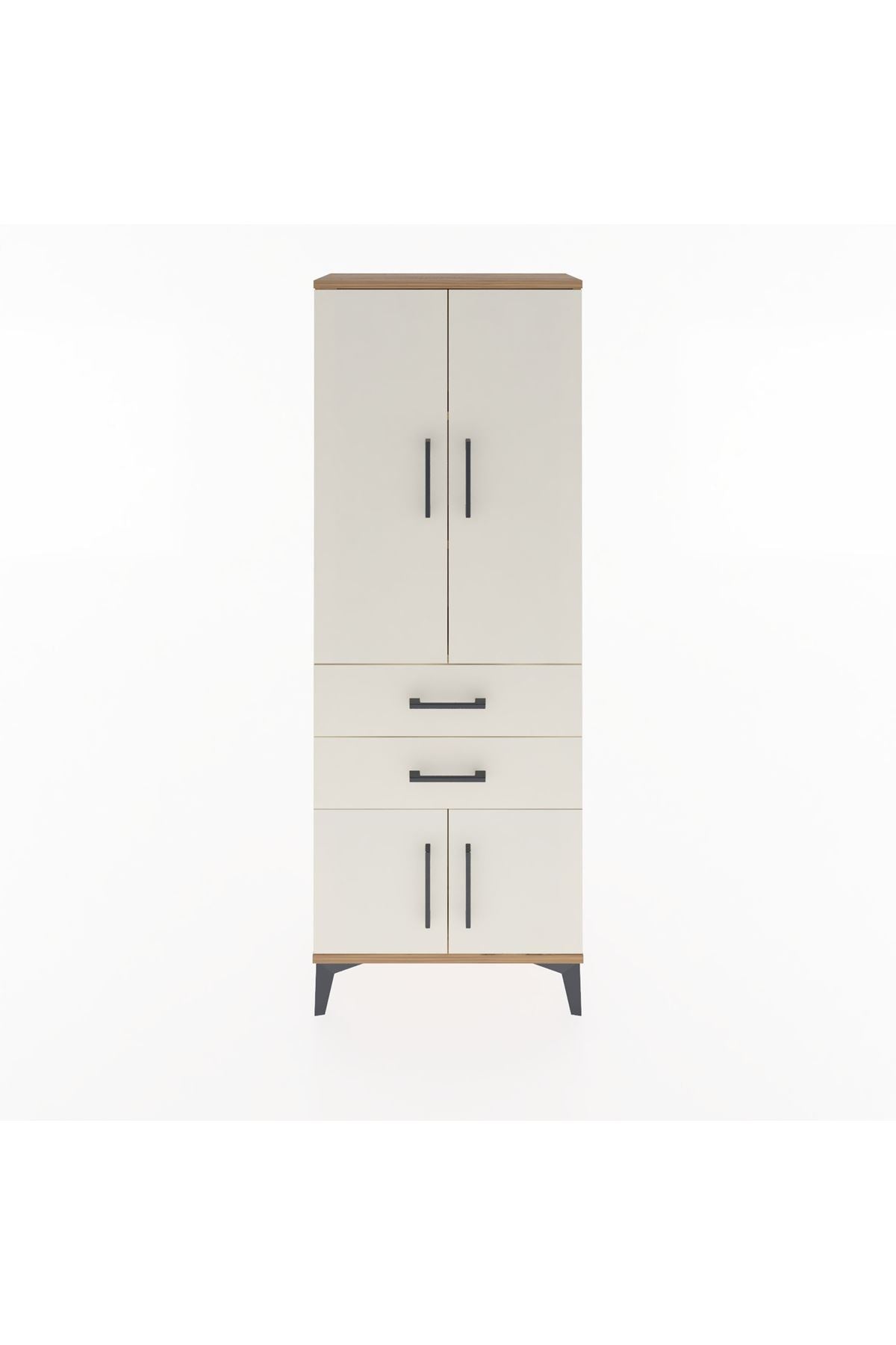 Arges Dolap 3 Raflı 2 Çekmeceli 4 Kapaklı 60x30x163 - S20M109V7A