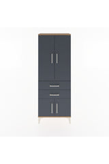 Arges Dolap 3 Raflı 2 Çekmeceli 4 Kapaklı 60x30x163