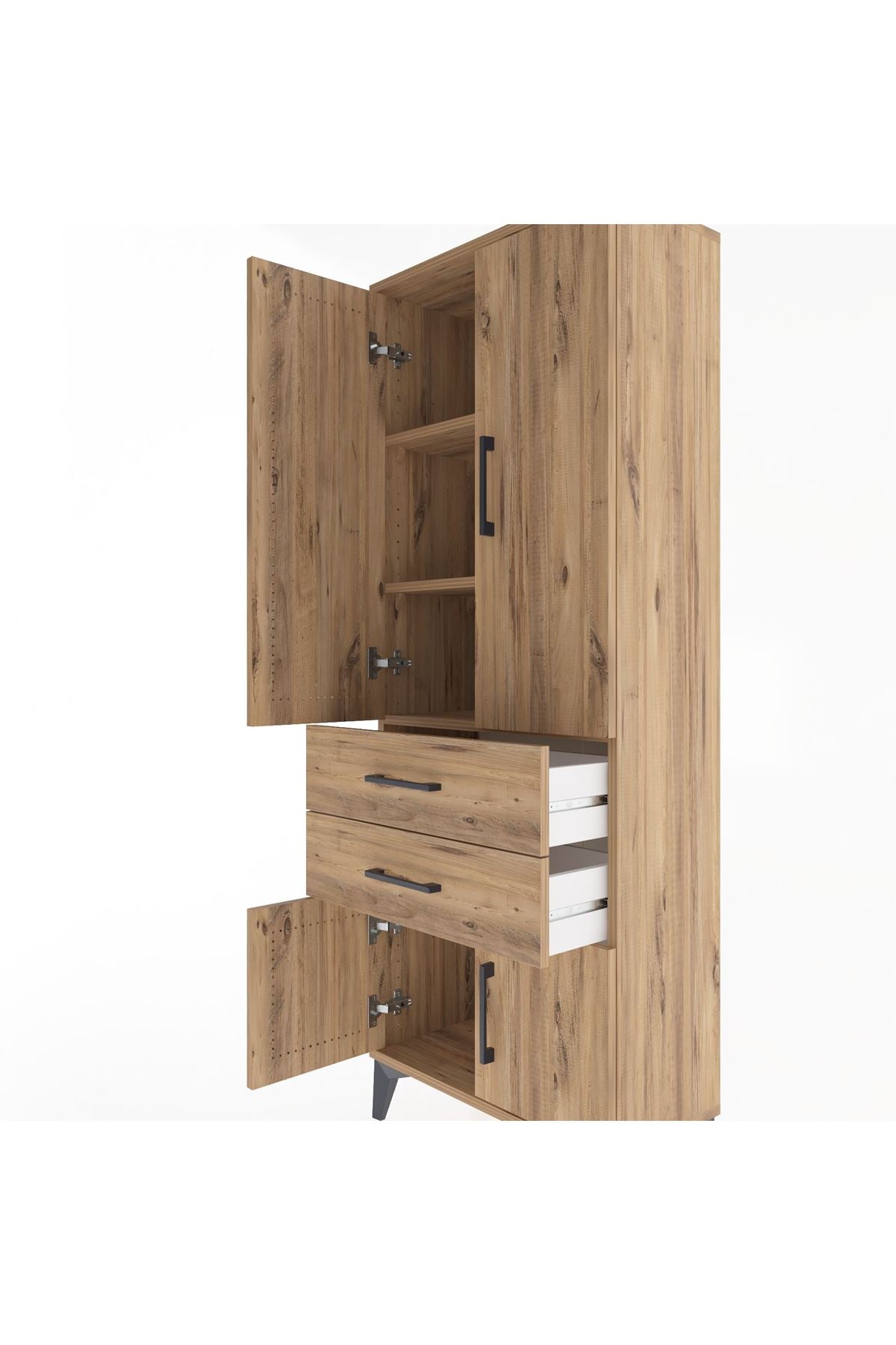 Arges Dolap 3 Raflı 2 Çekmeceli 4 Kapaklı 60x30x163 - S20M109V9A