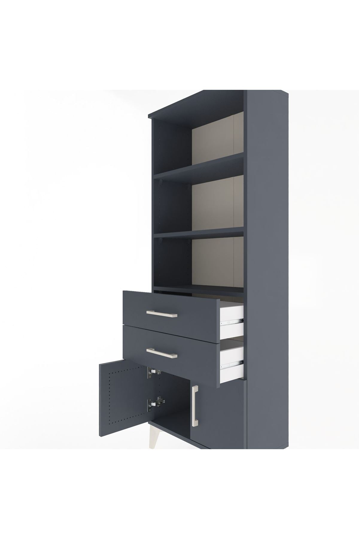Arges Dolap 3 Raflı 2 Çekmeceli 2 Kapaklı 60x30x163 - S20M110V5A