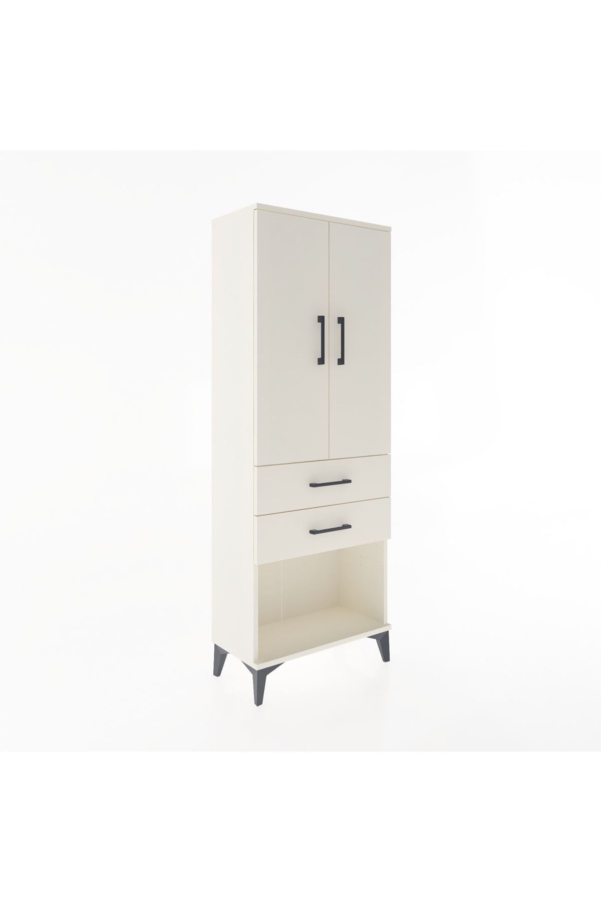 Arges Dolap 3 Raflı 2 Çekmeceli 2 Kapaklı 60x30x163 - S20M111V1A