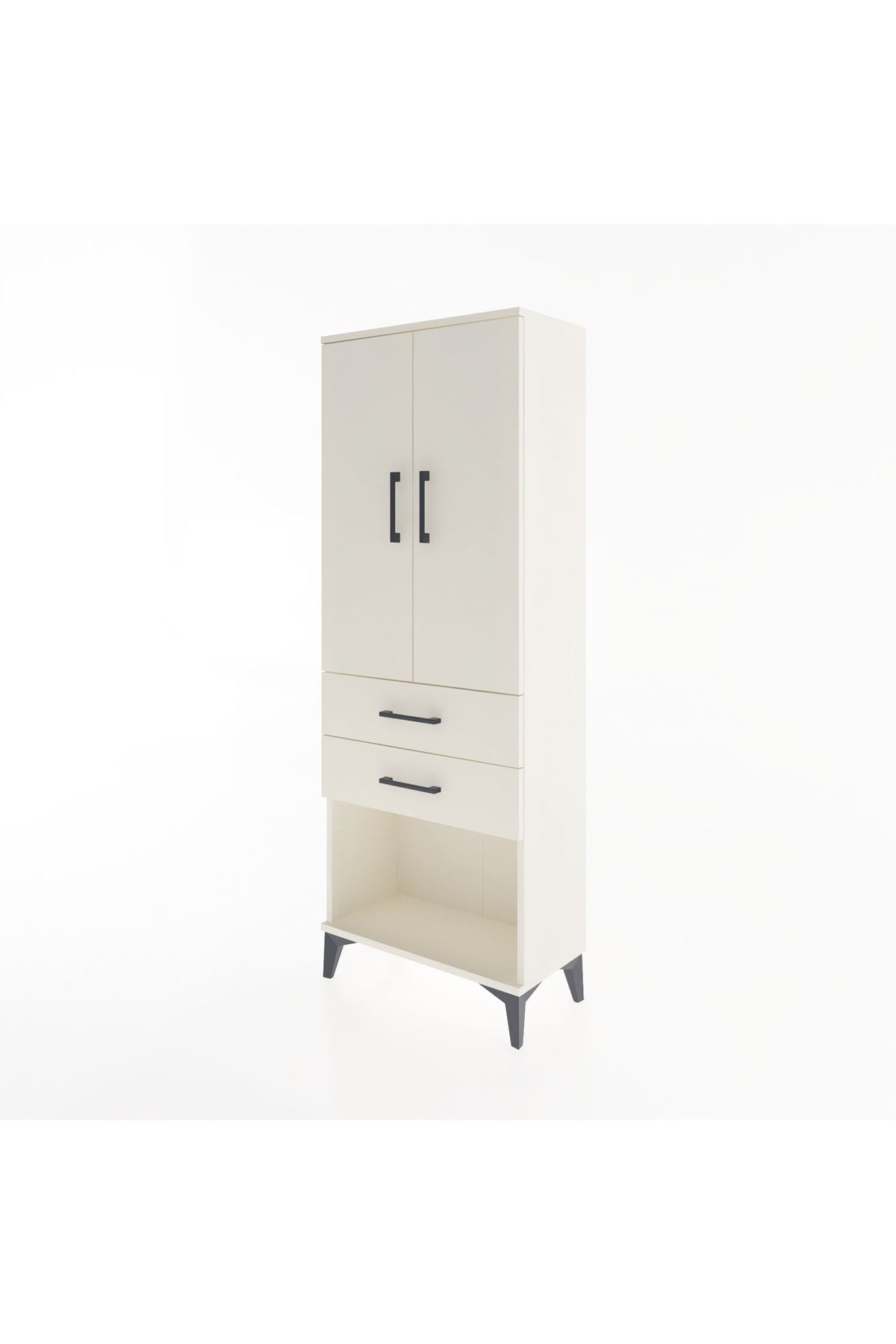 Arges Dolap 3 Raflı 2 Çekmeceli 2 Kapaklı 60x30x163 - S20M111V1A
