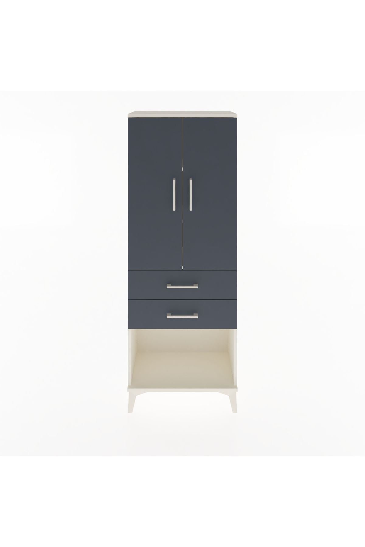 Arges Dolap 3 Raflı 2 Çekmeceli 2 Kapaklı 60x30x163 - S20M111V2A