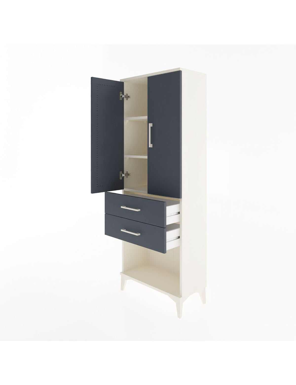 Arges Dolap 3 Raflı 2 Çekmeceli 2 Kapaklı 60x30x163 - S20M111V2A