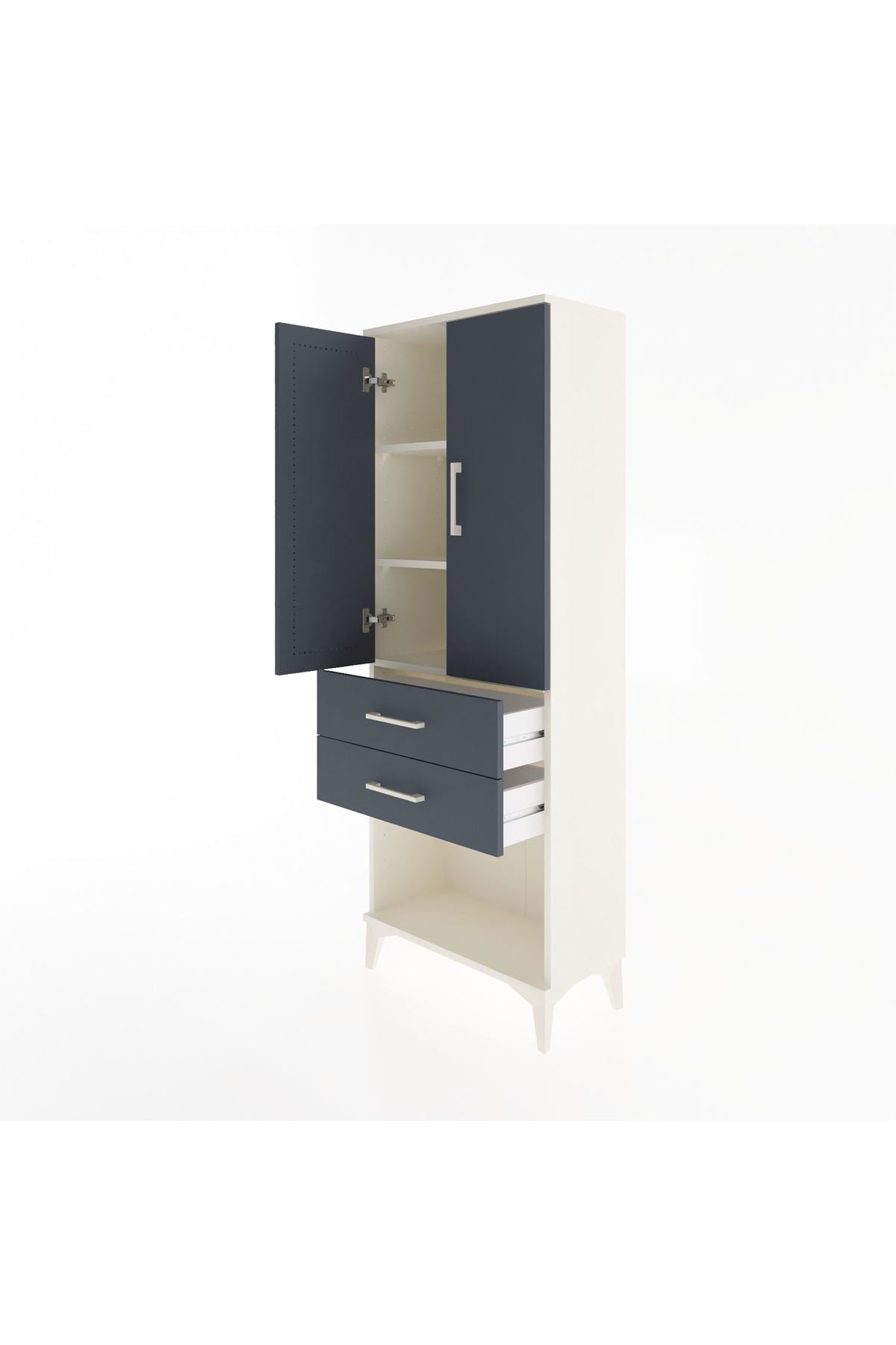 Arges Dolap 3 Raflı 2 Çekmeceli 2 Kapaklı 60x30x163 - S20M111V2A