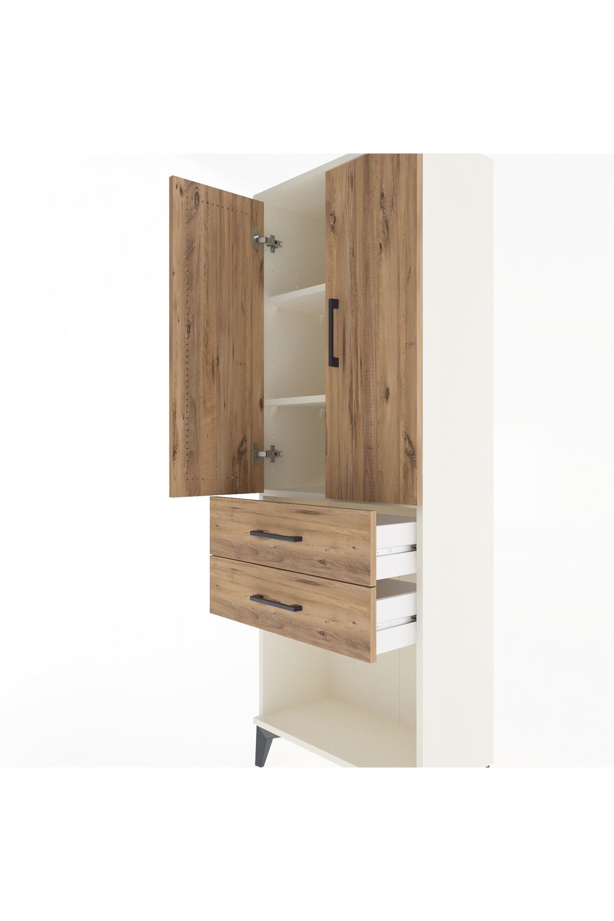 Arges Dolap 3 Raflı 2 Çekmeceli 2 Kapaklı 60x30x163 - S20M111V3A