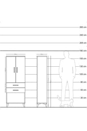 Arges Dolap 3 Raflı 2 Çekmeceli 2 Kapaklı 60x30x163 - S20M111V4A