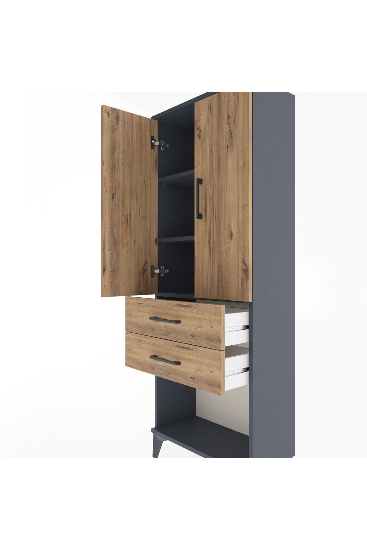 Arges Dolap 3 Raflı 2 Çekmeceli 2 Kapaklı 60x30x163 - S20M111V6A